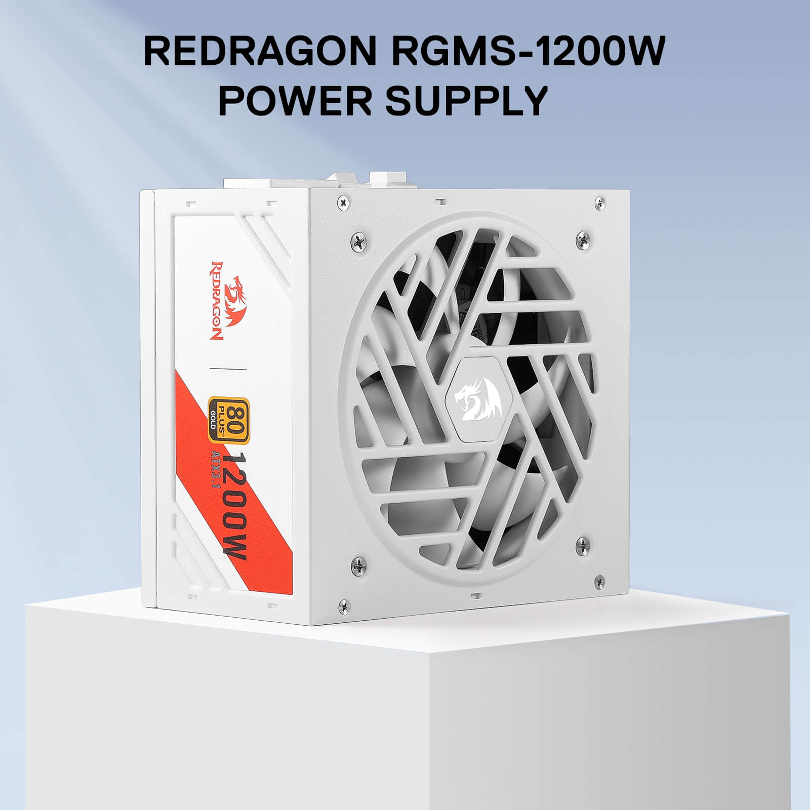 Redragon RGMS-1200W PRO 80+ Gold 1200 Watt Power Supply w/Upgraded ATX 3.1 & PCIe 5.1 Fully Modular, Compact 150mm Size, Smart ECO Low Noise Fan, 100% Japanese Capacitors, Full Mod Cables