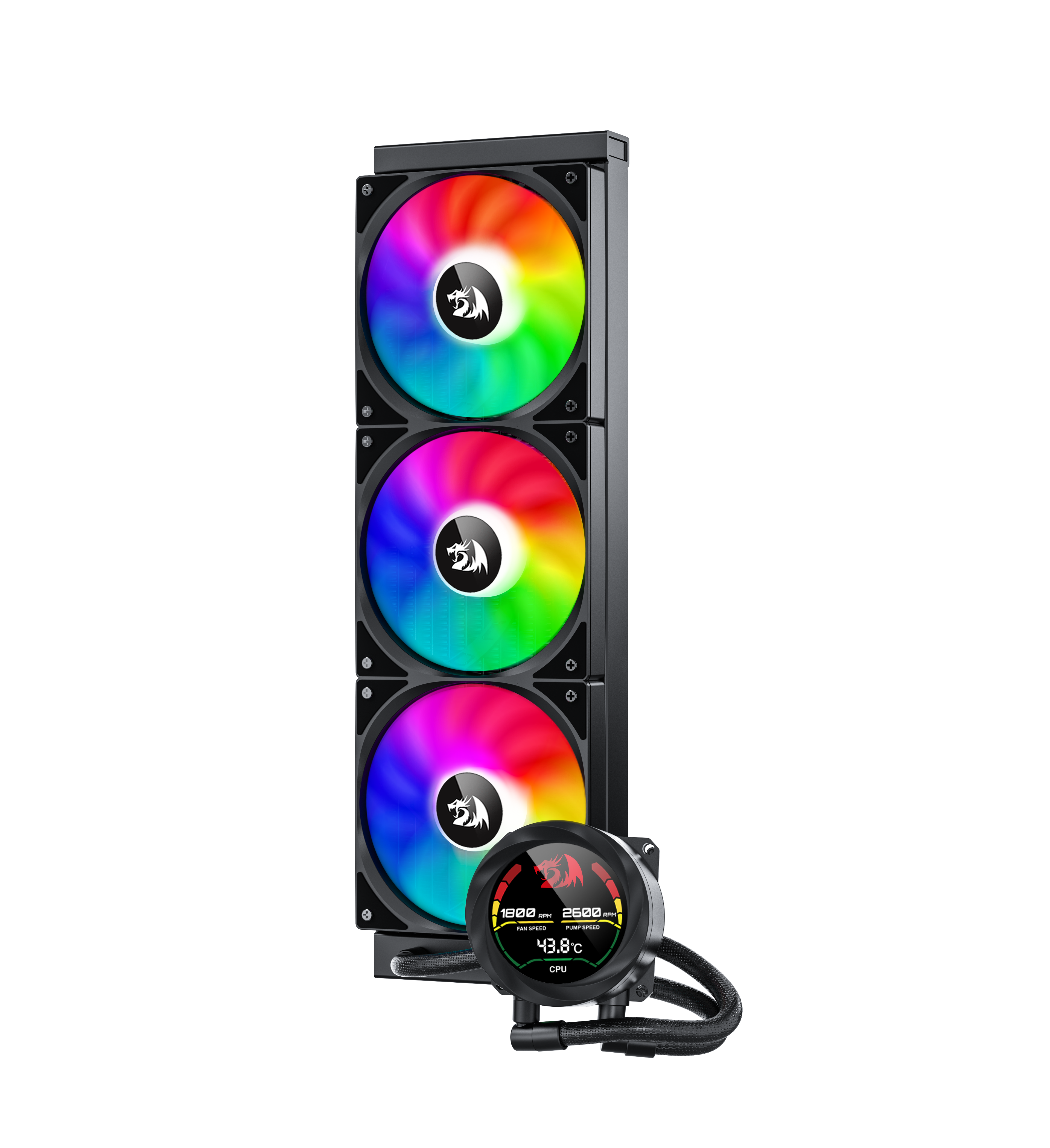 REDRAGON CCW-1017 Pendingin Cair CPU 360 Dengan Layar Suhu 3x Kipas RGB 12cm