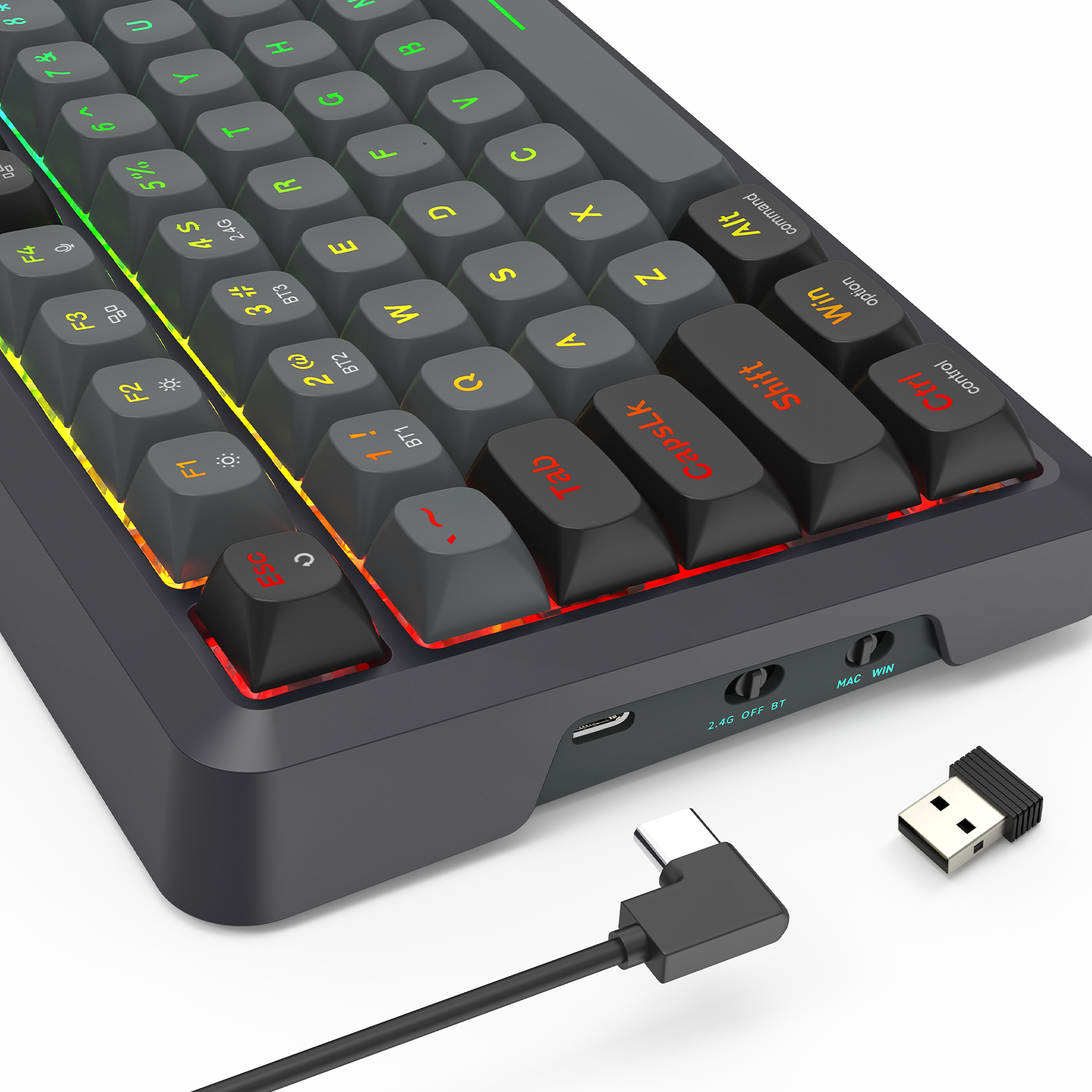 BRAGI PRO K688-RGB-PRO 3-Mode Connection GASKET Mounted Gaming Mechanical Keyboard