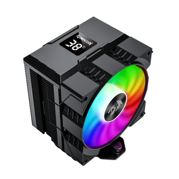 Pendingin CPU REDRAGON CC-1014 Dengan Layar Suhu Kipas RGB 9cm 4 Pipa Panas