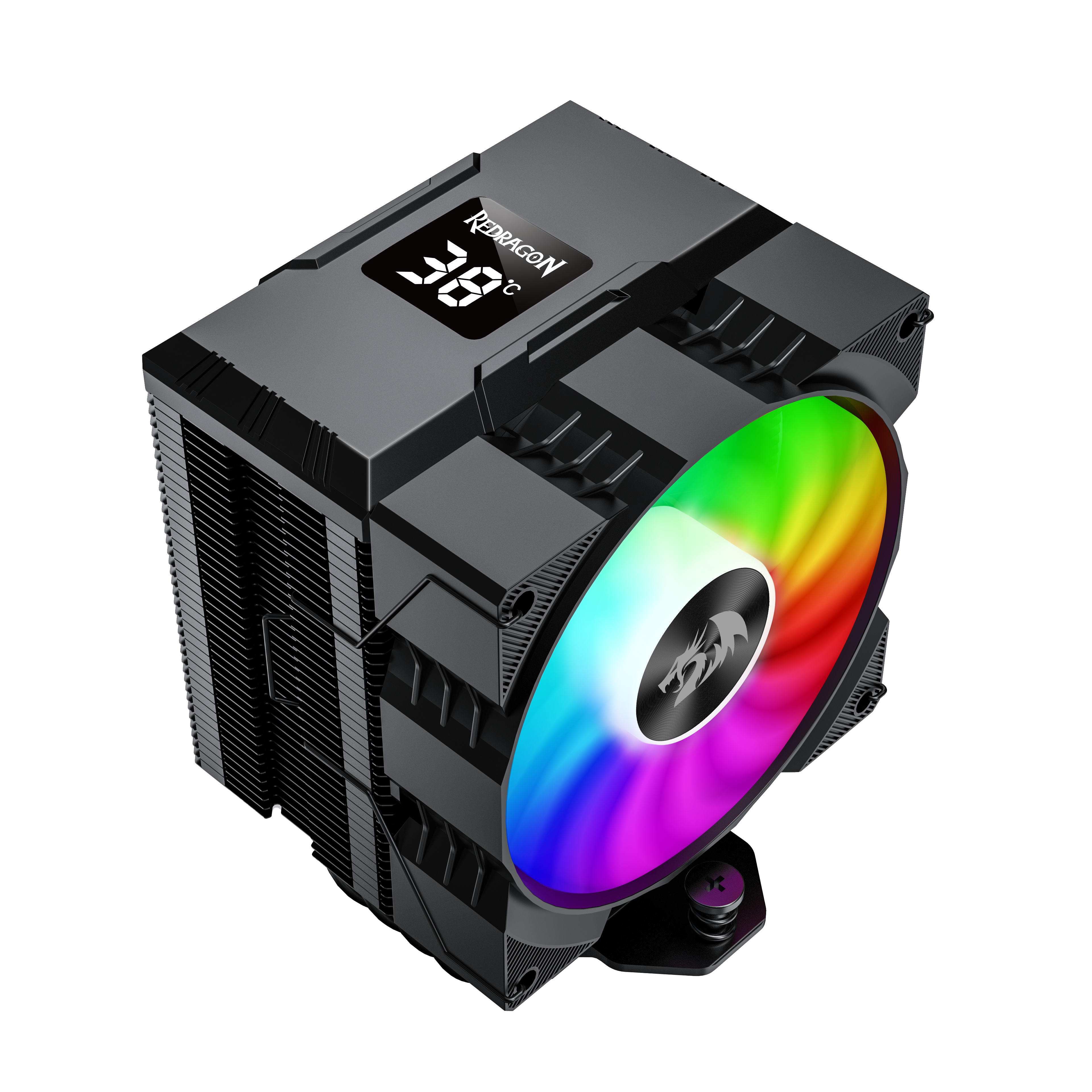Pendingin CPU REDRAGON CC-1014 Dengan Layar Suhu Kipas RGB 9cm 4 Pipa Panas