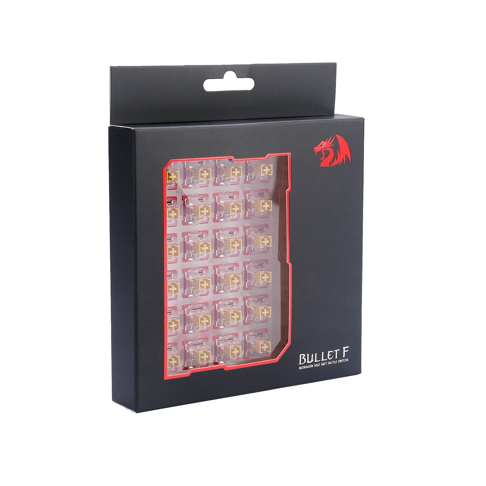 Redragon A113 Bullet-F Tactile Mechanical Switch, Hot-Swappable DIY Keyboard Clicky Switch Mod, 50 Million Click(24 pcs Switches, Keycap + Switch Puller)