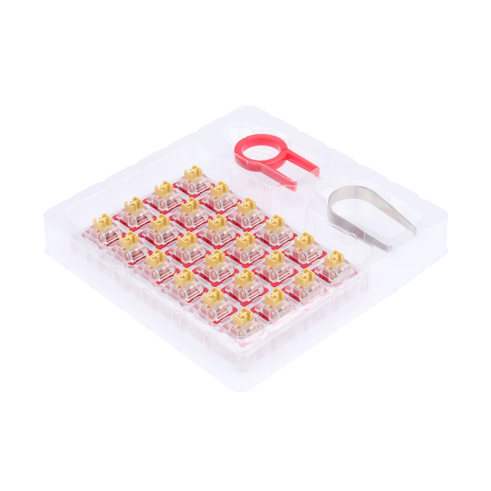 Redragon A113 Bullet-F Tactile Mechanical Switch, Hot-Swappable DIY Keyboard Clicky Switch Mod, 50 Million Click(24 pcs Switches, Keycap + Switch Puller)