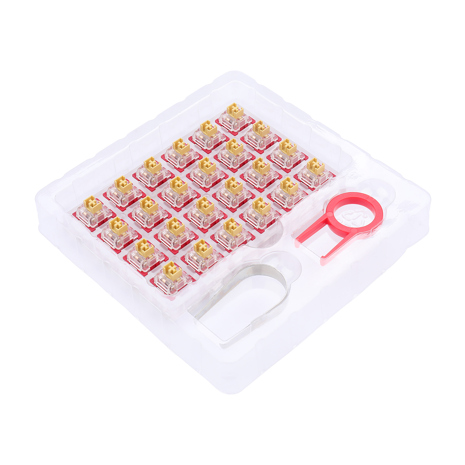 Redragon A113 Bullet-F Tactile Mechanical Switch, Hot-Swappable DIY Keyboard Clicky Switch Mod, 50 Million Click(24 pcs Switches, Keycap + Switch Puller)