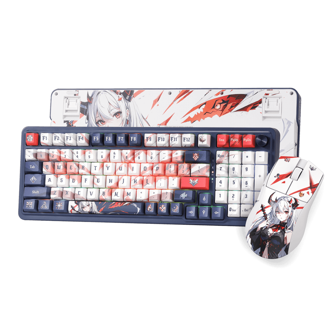 Redragon K686 Pro SE Keyboard in a Gaming Setup with Customizable RGB Lighting and Anime-Themed Design