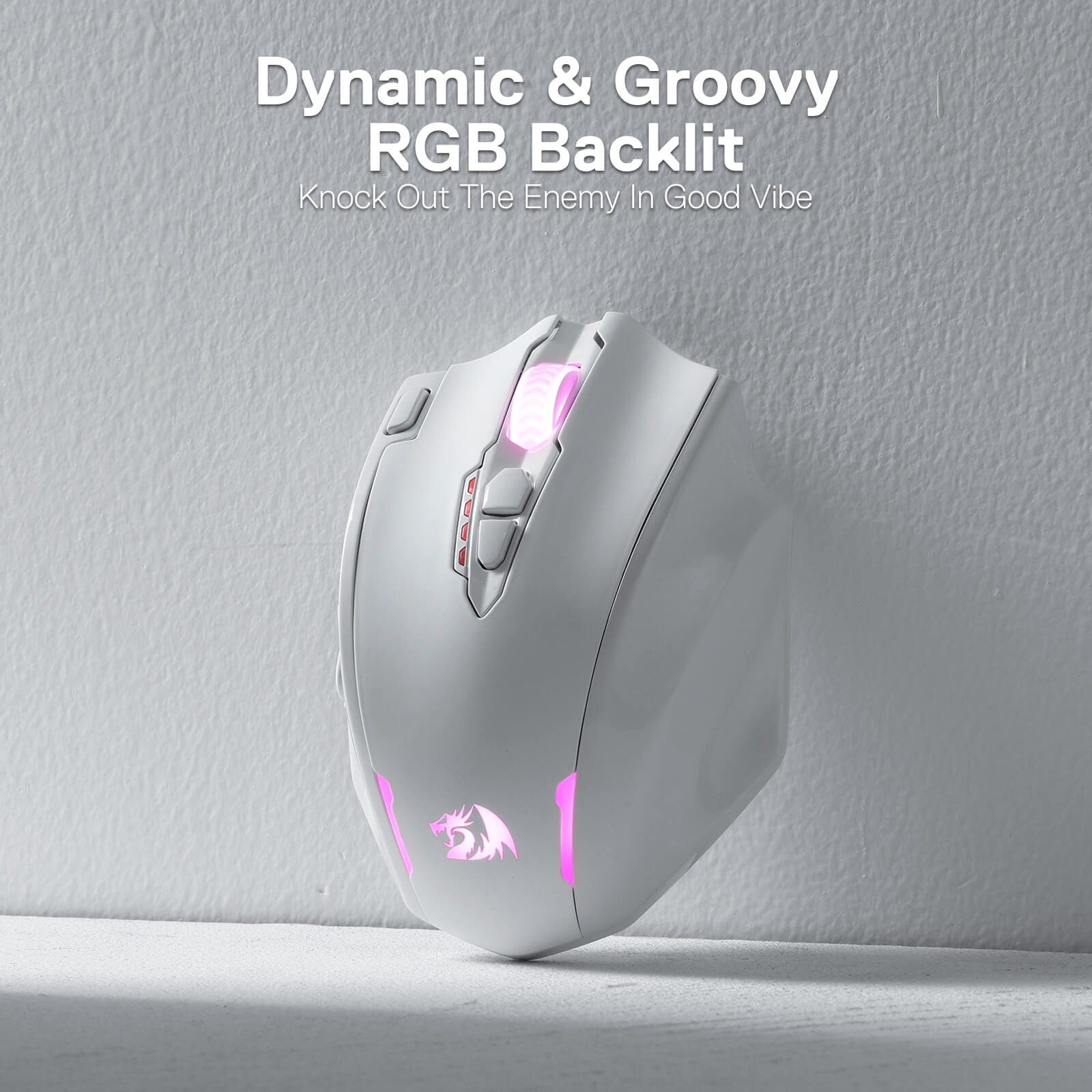 Redragon M913 Impact Elite Wireless Gaming Mouse, 16000 DPI Mouse Gaming RGB Kabel/Nirkabel dengan 16 Tombol yang Dapat Diprogram