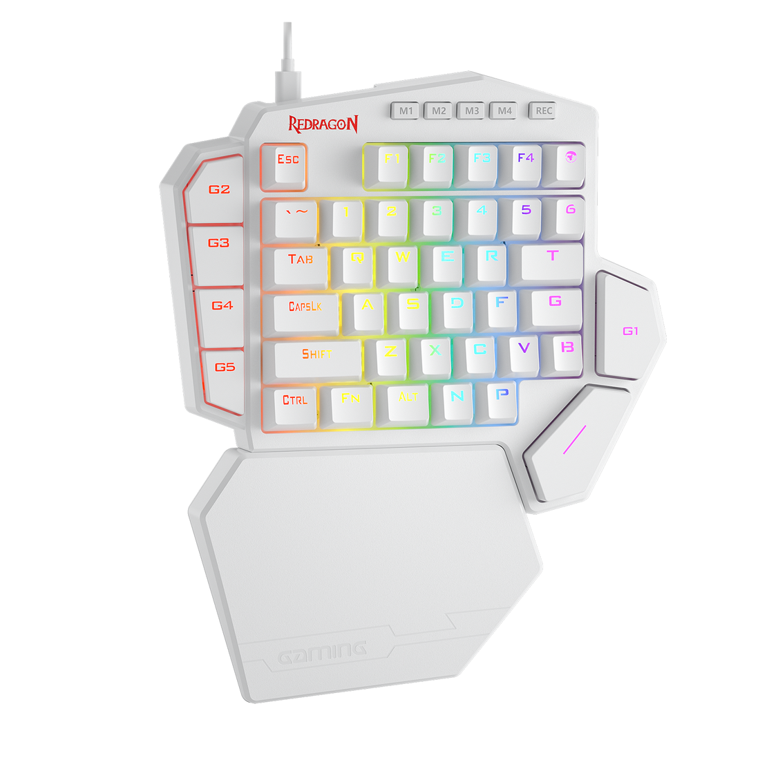 Redragon K585 DITI One-Handed RGB Mechanical Gaming Keyboard, Blue Switches, Professional Gaming Keypad with 7 Onboard Macro Keys, Detachable Wrist Rest, 42 Keys