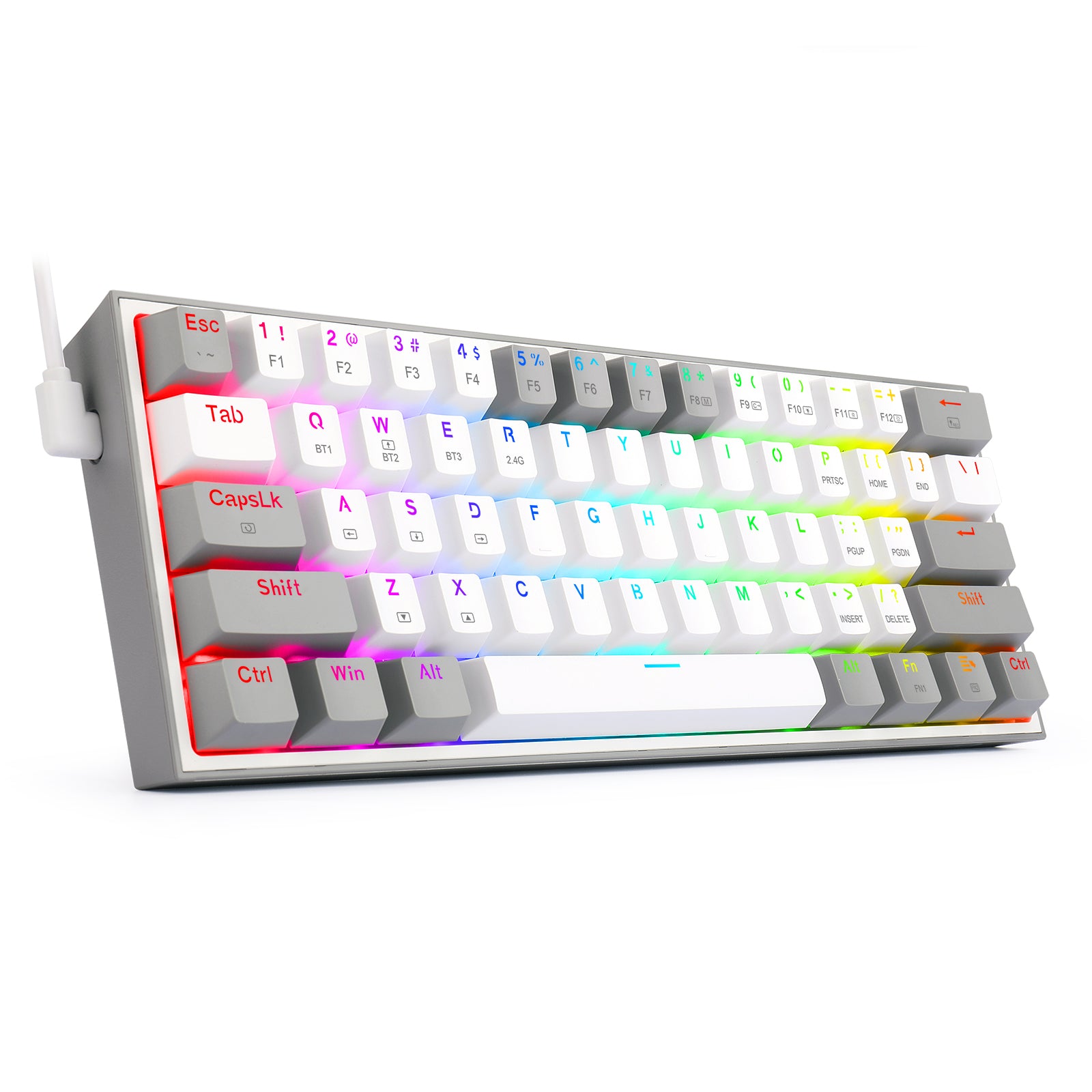 Fizz Pro K616-RGB-WG 2.4G/Bluetooth/Berkabel 61 Tombol Keyboard Mekanik
