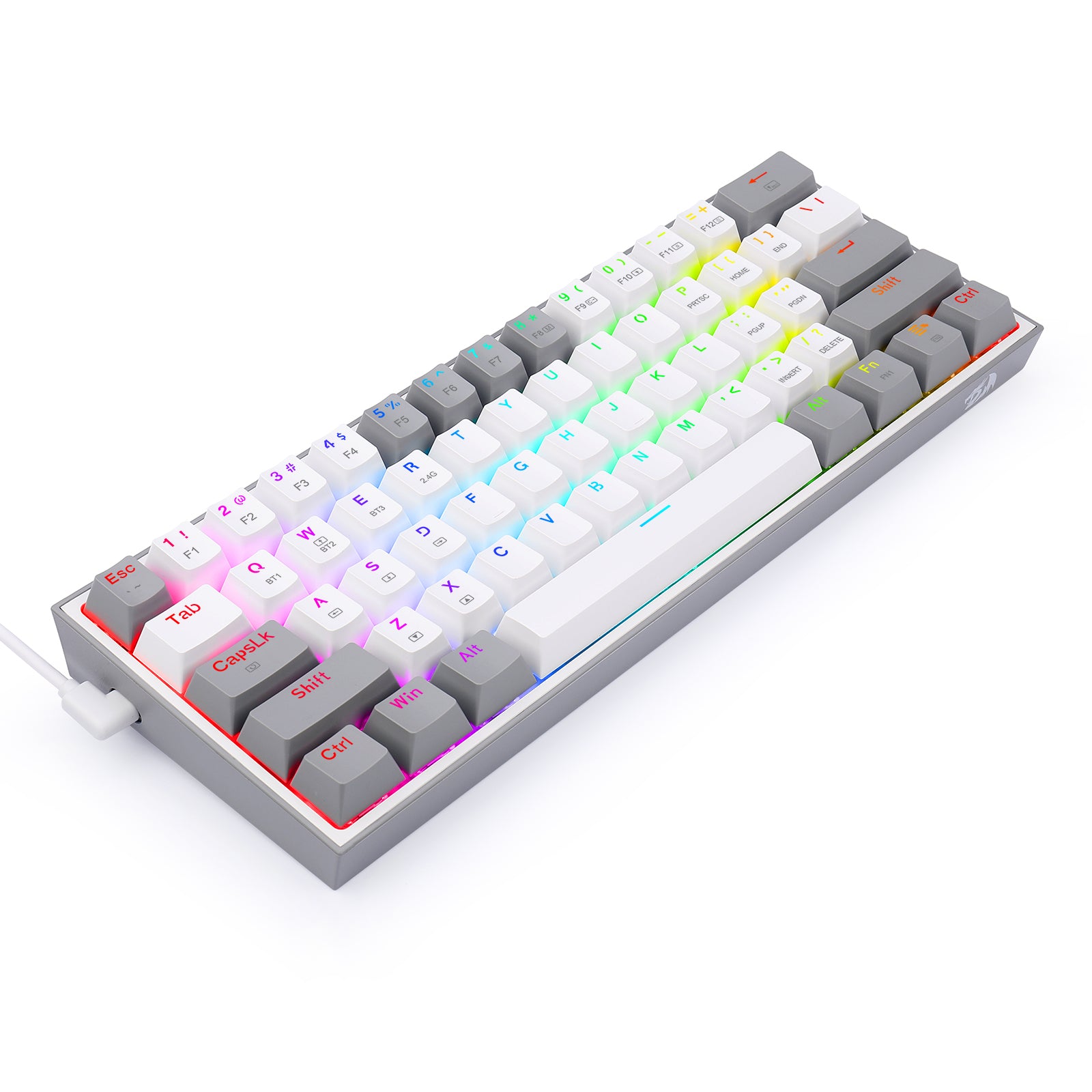 Fizz Pro K616-RGB-WG 2.4G/Bluetooth/Berkabel 61 Tombol Keyboard Mekanik