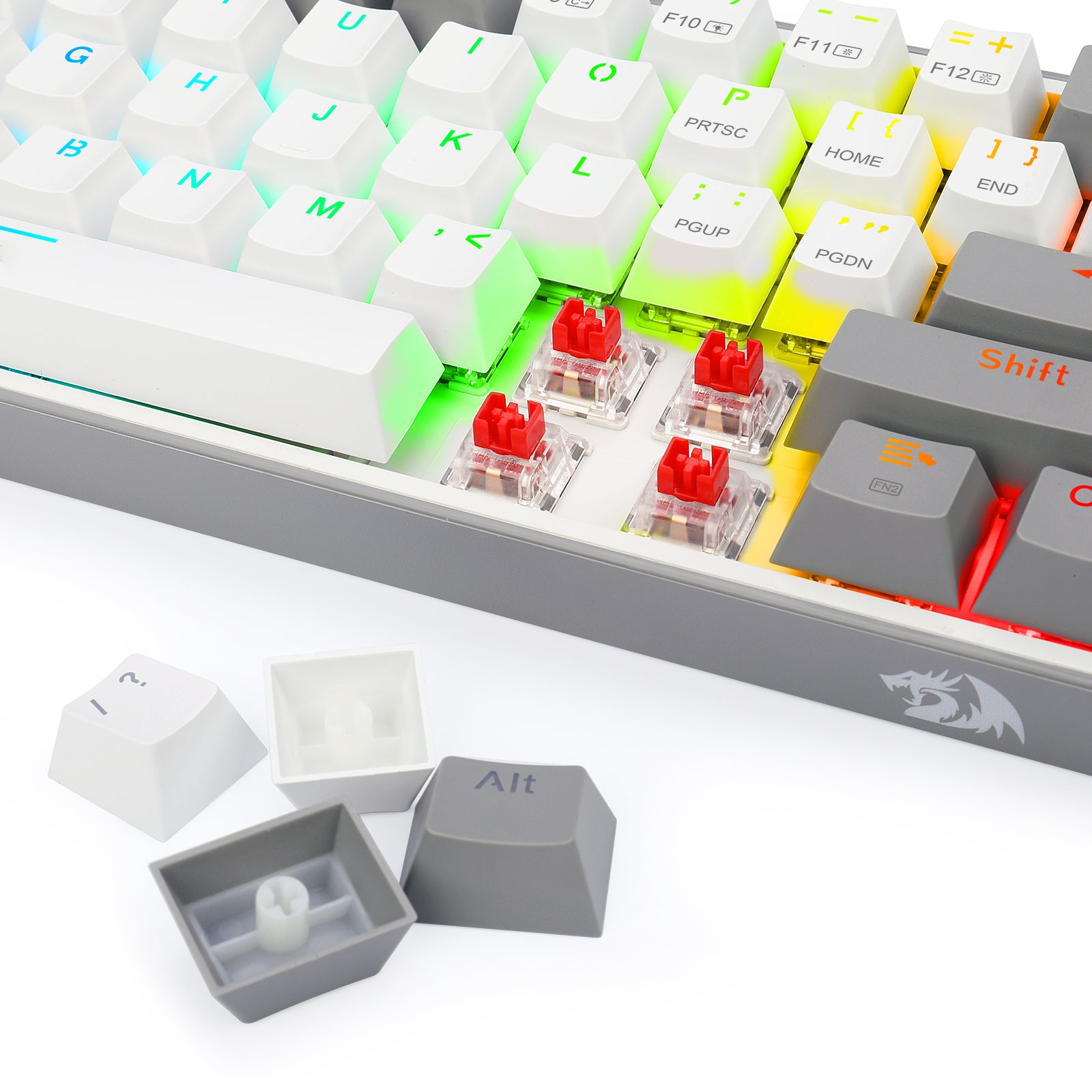 Fizz Pro K616-RGB-WG 2.4G/Bluetooth/Berkabel 61 Tombol Keyboard Mekanik