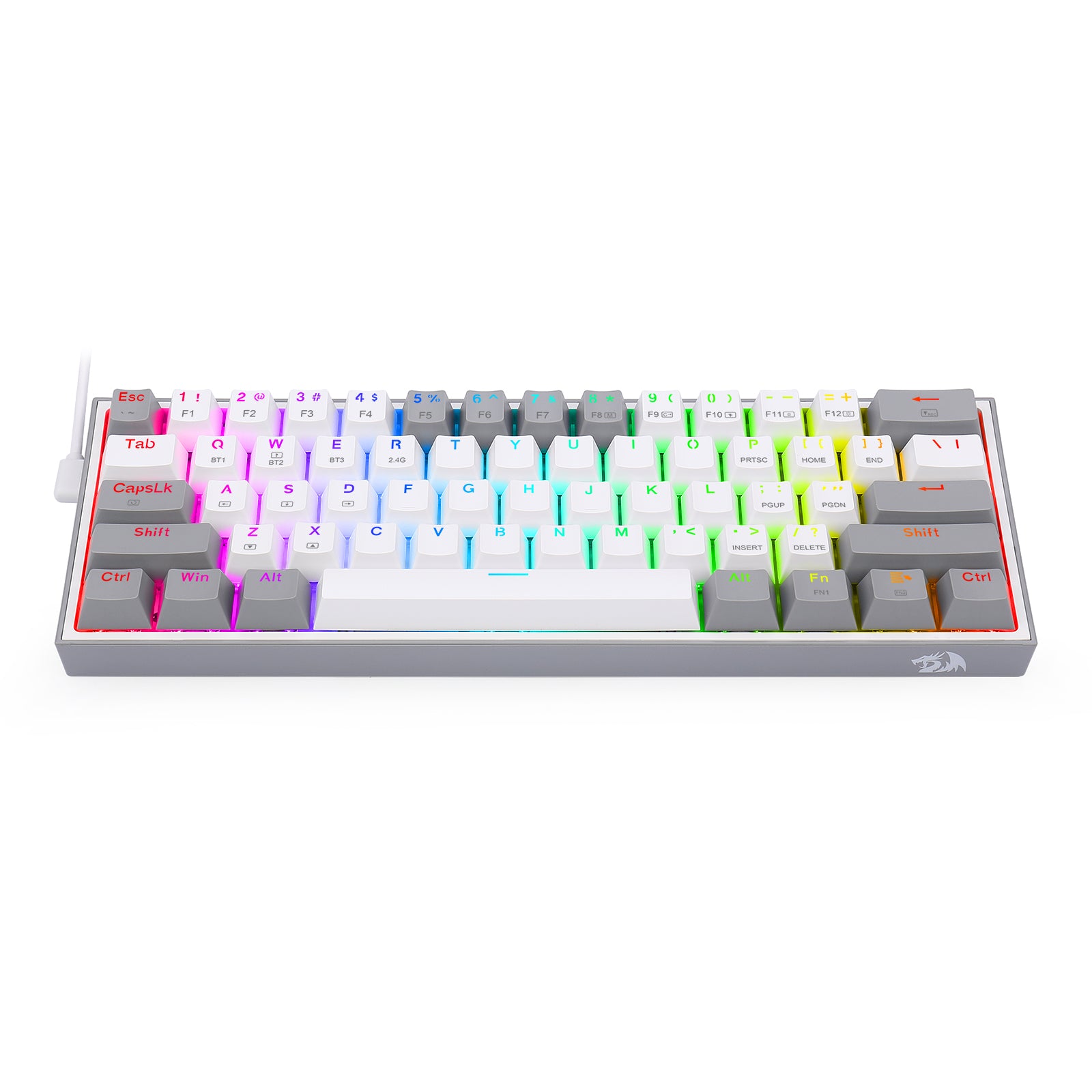 Fizz Pro K616-RGB-WG 2.4G/Bluetooth/Berkabel 61 Tombol Keyboard Mekanik
