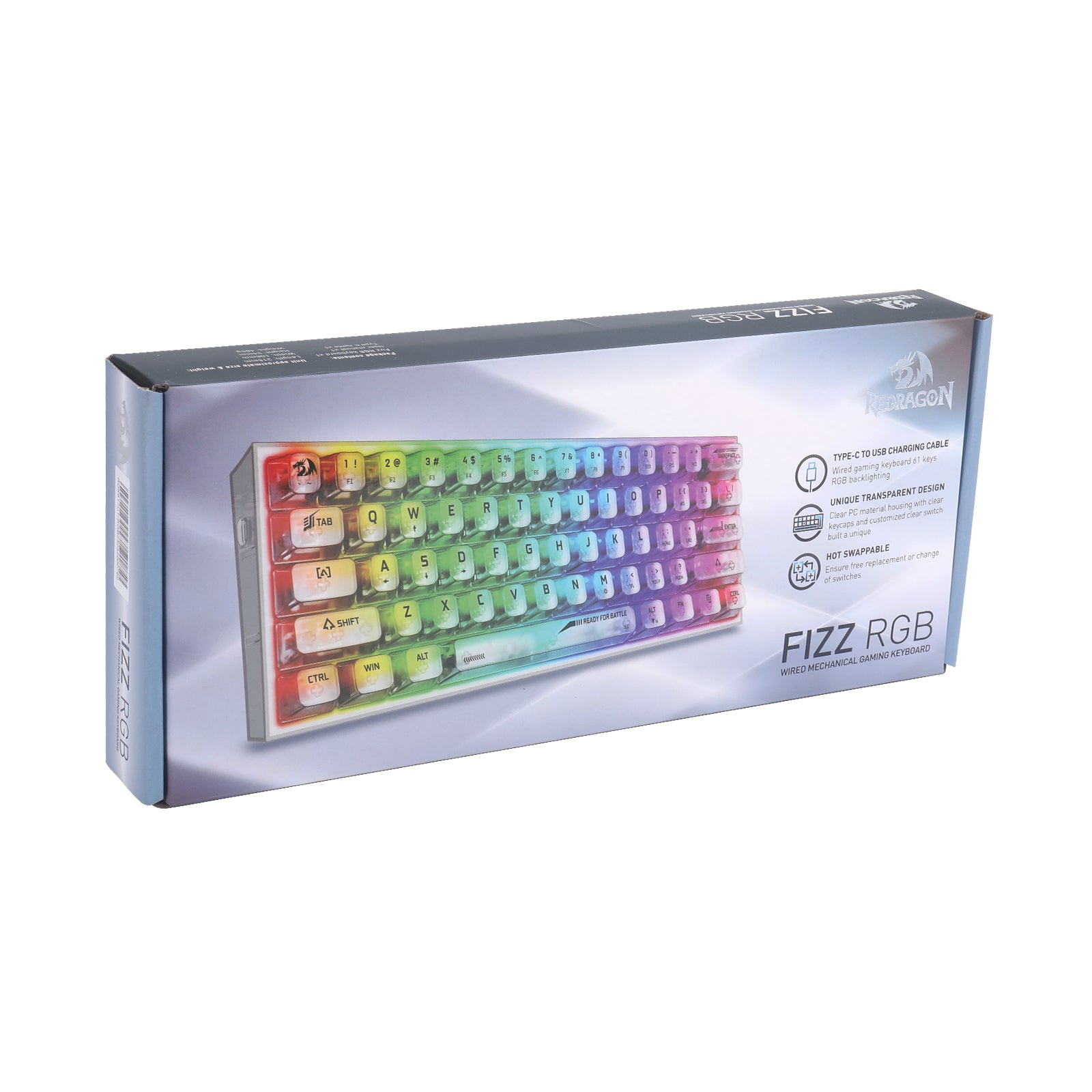 Redragon K617CT-RGB Keyboard Gaming RGB Berkabel 60%