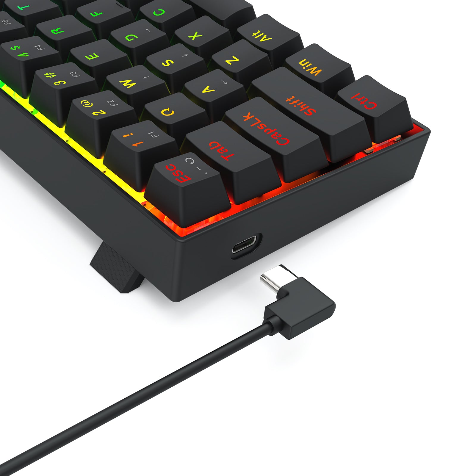 Keyboard magnetik pemicu cepat 61 tombol berkabel Fizz K617-RGB-M