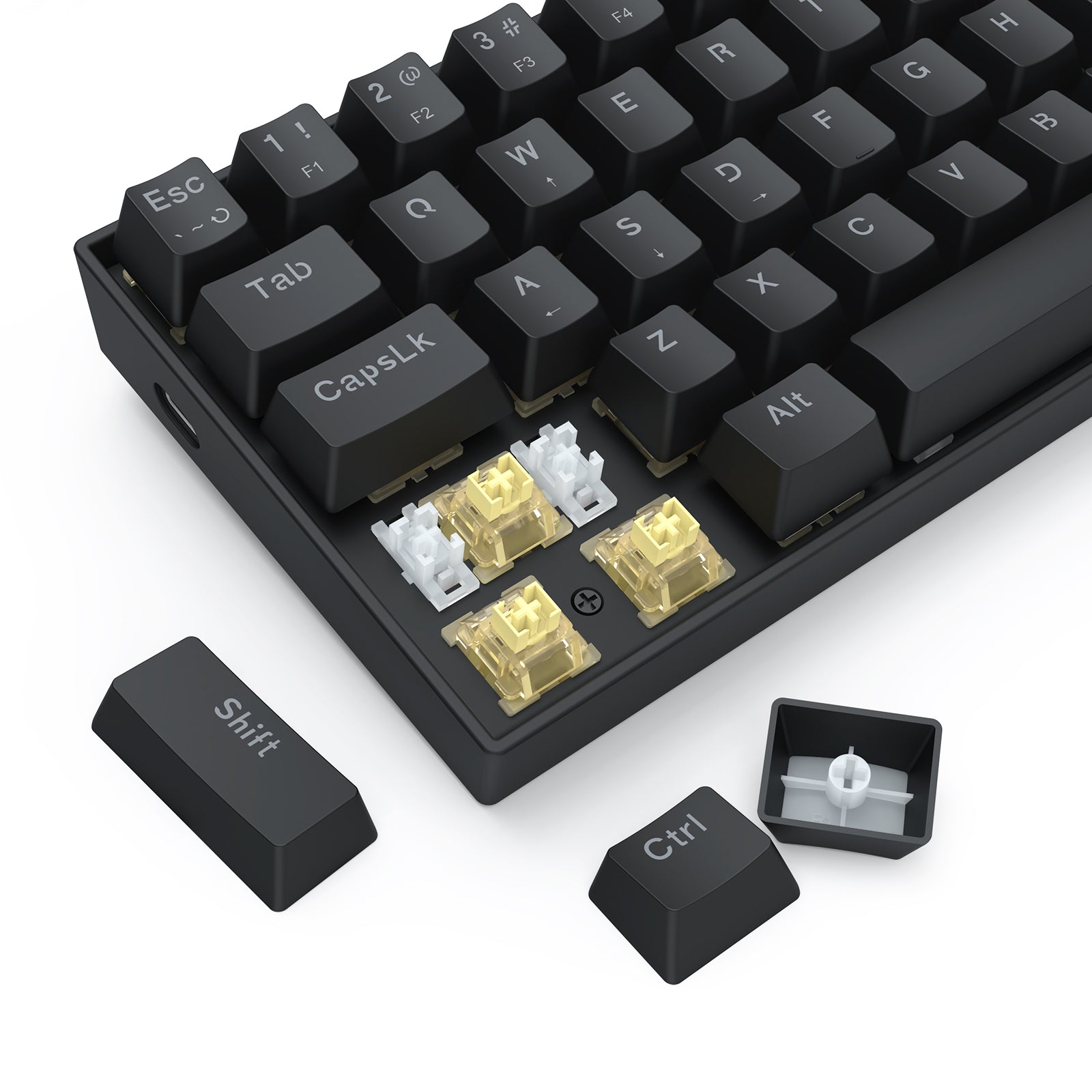Keyboard magnetik pemicu cepat 61 tombol berkabel Fizz K617-RGB-M
