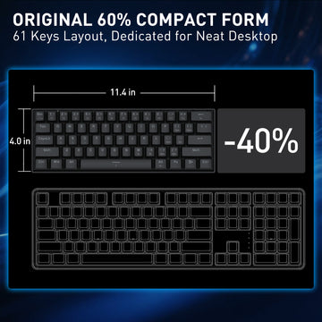 Keyboard magnetik pemicu cepat 61 tombol berkabel Fizz K617-RGB-M