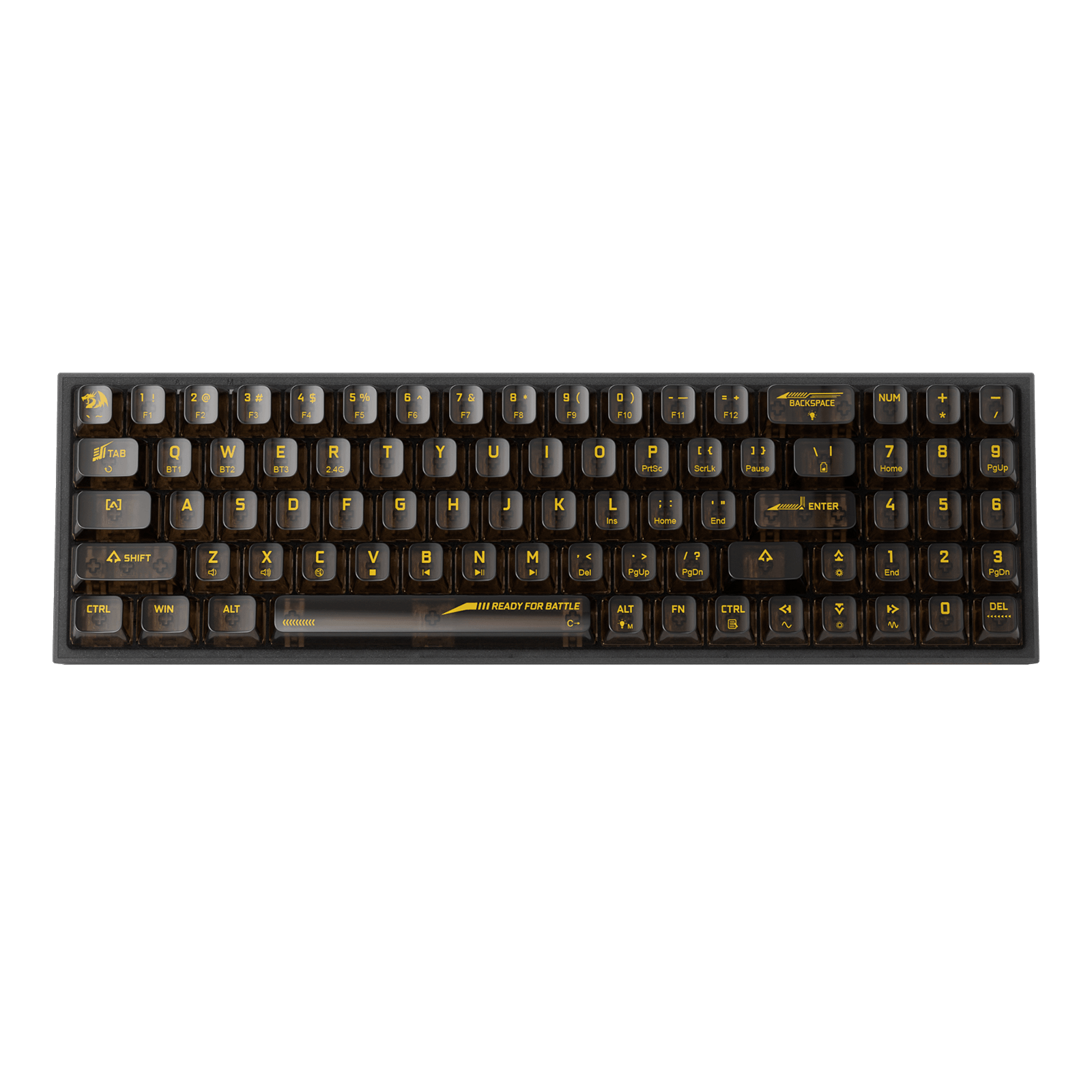 Redragon K628 PRO SE 75% 3-Mode Wireless RGB Gaming Keyboard, 78 Keys Full-Transparent Hot-Swap Compact Mechanical Keyboard w/Upgraded Socket, Dedicated Arrow Keys & Numpad, Translucent Custom Switch
