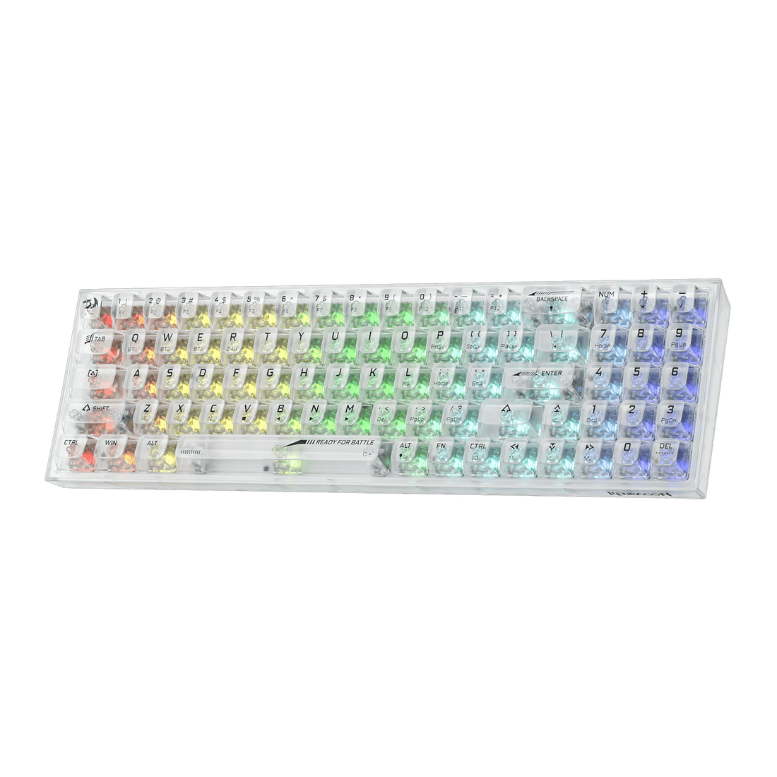 Redragon K628 PRO SE 75% 3-Mode Wireless RGB Gaming Keyboard, 78 Keys Full-Transparent Hot-Swap Compact Mechanical Keyboard w/Upgraded Socket, Dedicated Arrow Keys & Numpad, Translucent Custom Switch