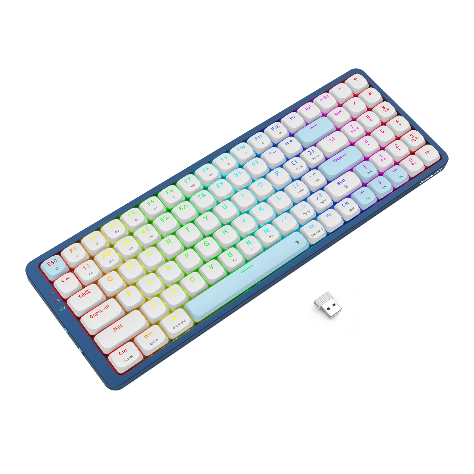 Redragon K684WB-RGB-PRO EVA PRO Papan ketik mekanis 94 tombol profil rendah koneksi 3 mode