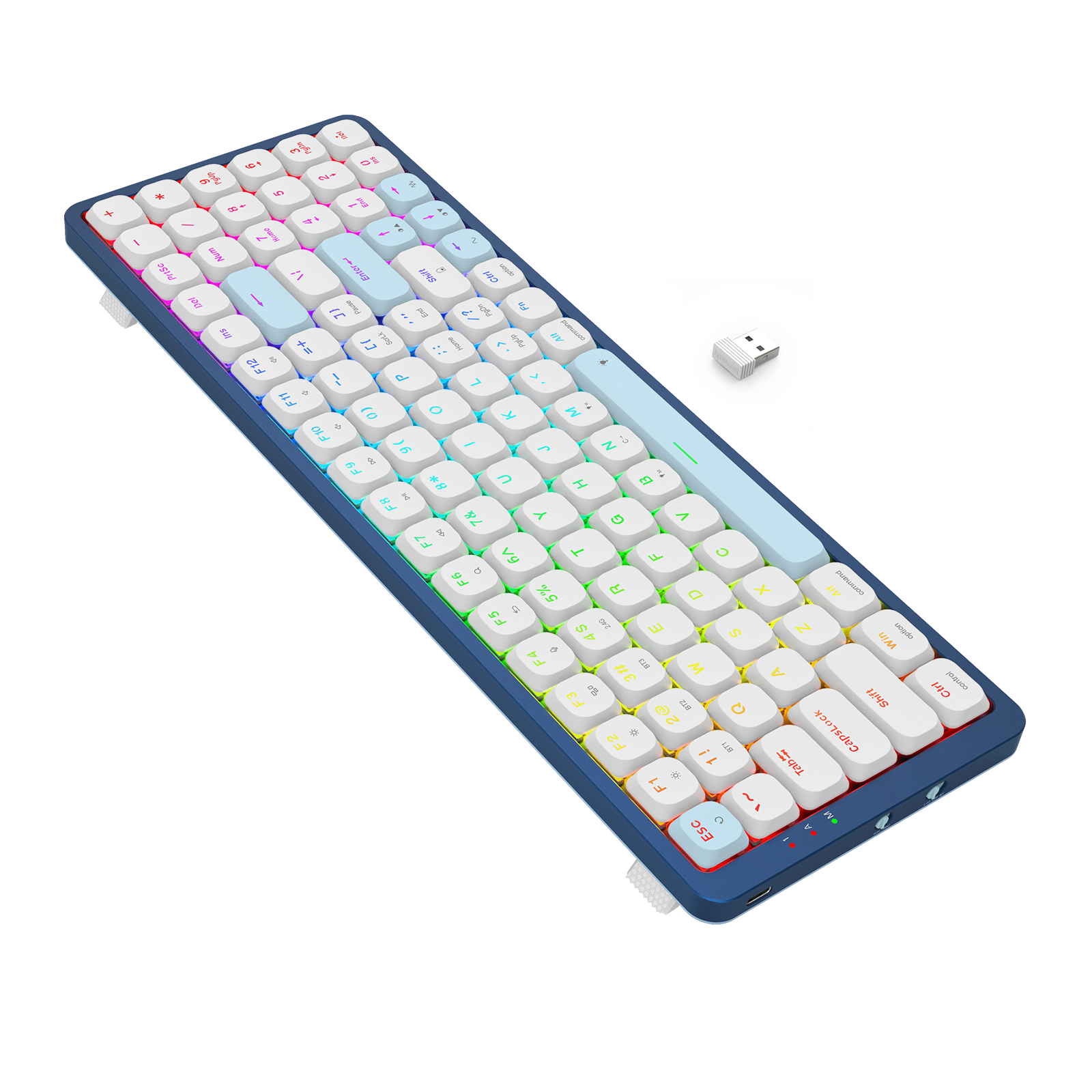Redragon K684WB-RGB-PRO EVA PRO Papan ketik mekanis 94 tombol profil rendah koneksi 3 mode