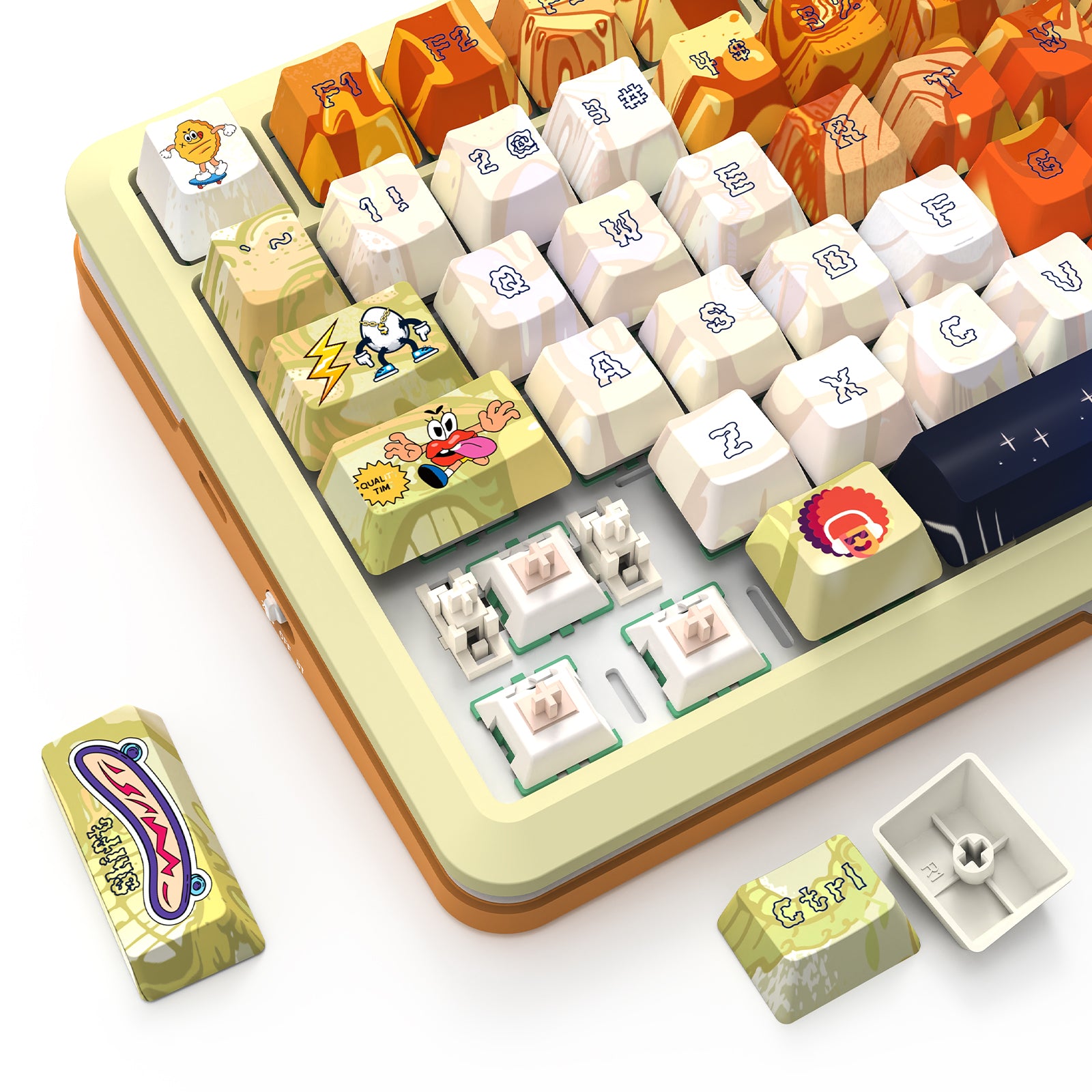 FLEKACT K708GF-RGB-PRO Keyboard Mekanik LCD 3 Mode Koneksi