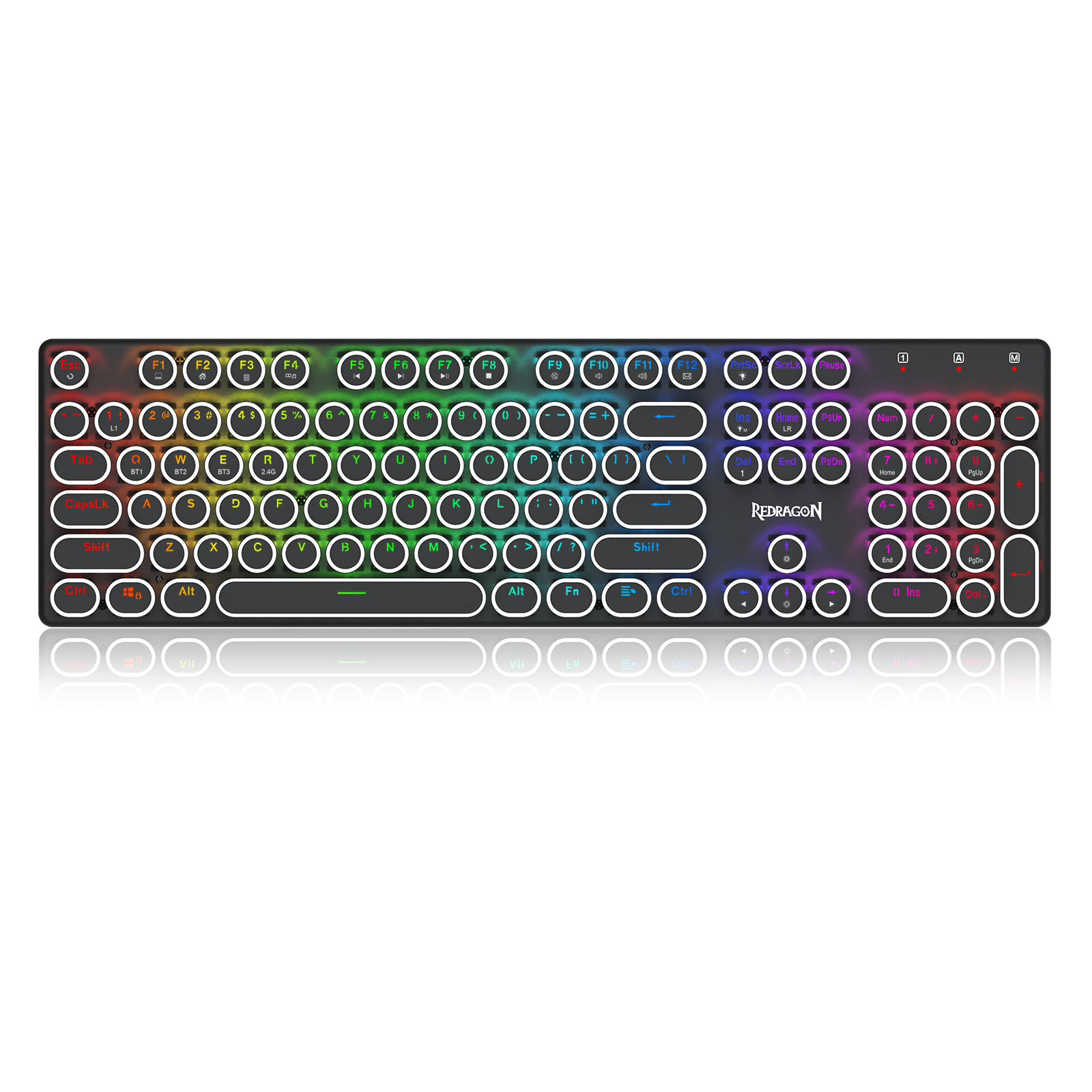 FLARE PRO K710RGB-PRO 3 Mode Koneksi Keyboard Mekanik Keycap Mesin Tik Retro