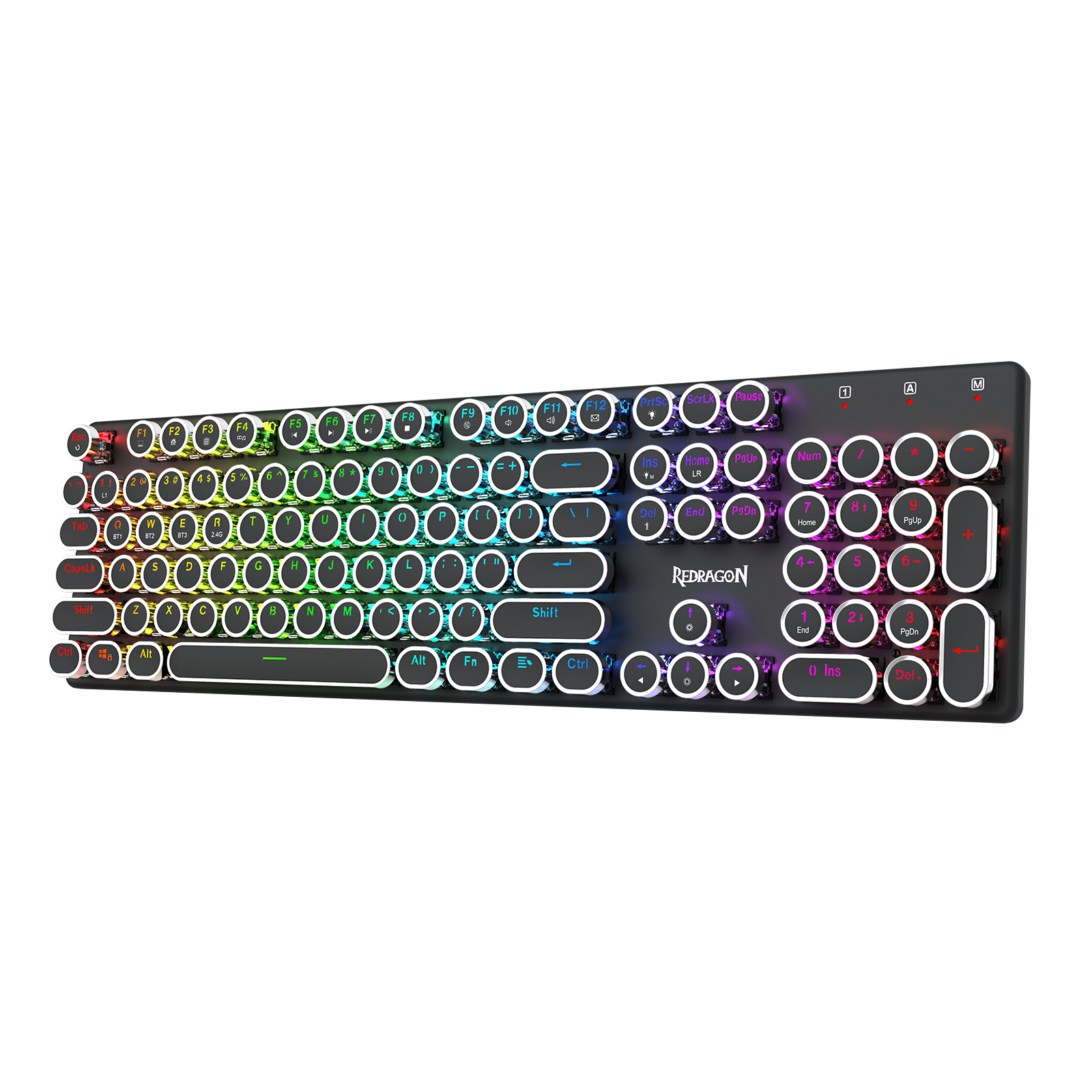 FLARE PRO K710RGB-PRO 3 Mode Koneksi Keyboard Mekanik Keycap Mesin Tik Retro