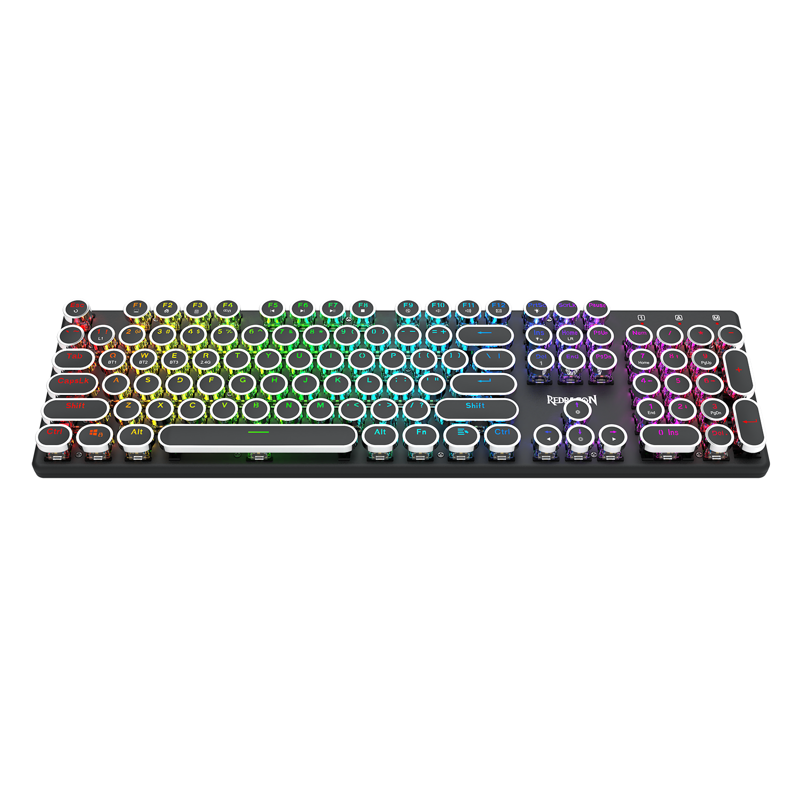 FLARE PRO K710RGB-PRO 3 Mode Koneksi Keyboard Mekanik Keycap Mesin Tik Retro