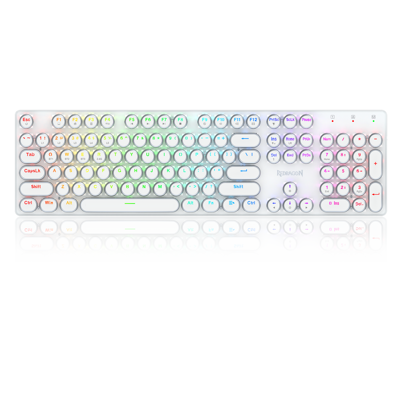 FLARE PRO K710RGB-PRO 3 Mode Koneksi Keyboard Mekanik Keycap Mesin Tik Retro