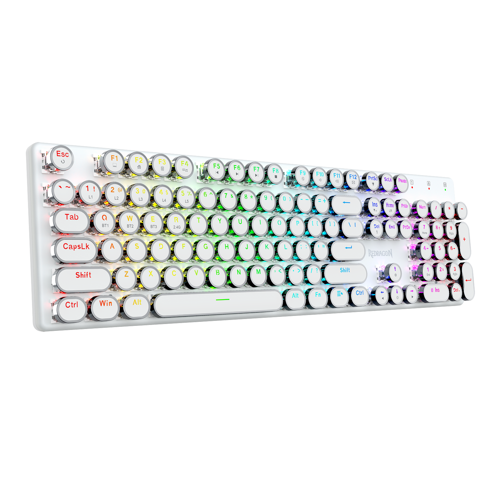 FLARE PRO K710RGB-PRO 3 Mode Koneksi Keyboard Mekanik Keycap Mesin Tik Retro