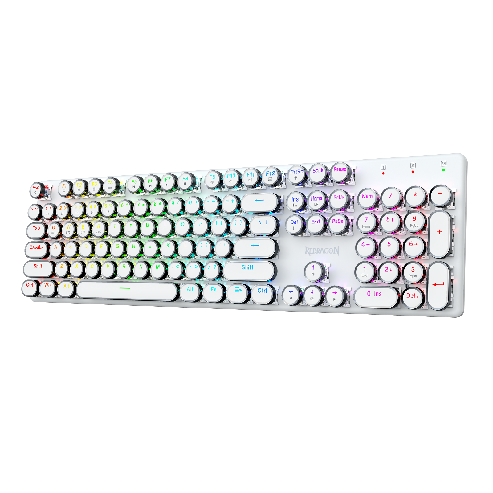 FLARE PRO K710RGB-PRO 3 Mode Koneksi Keyboard Mekanik Keycap Mesin Tik Retro
