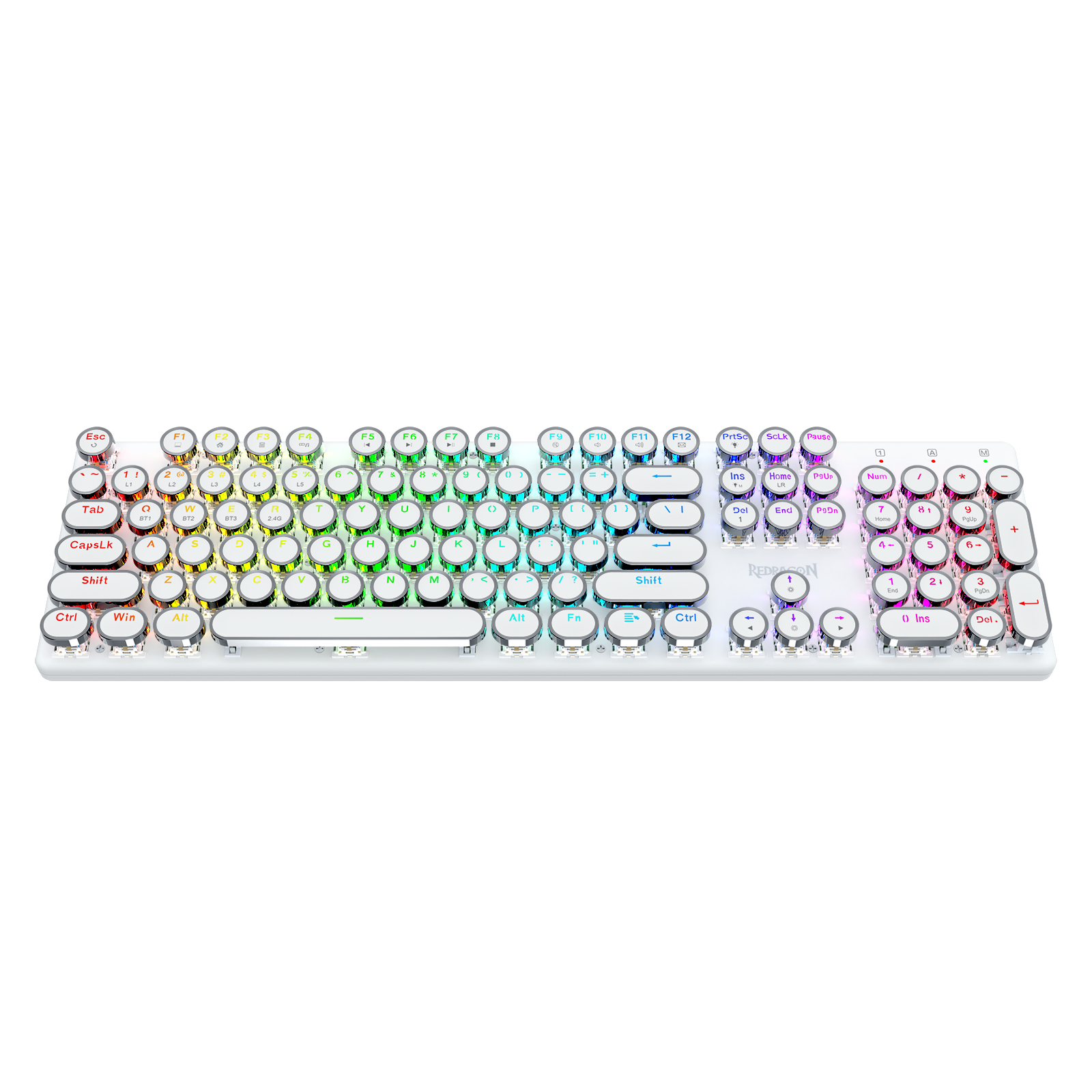 FLARE PRO K710RGB-PRO 3 Mode Koneksi Keyboard Mekanik Keycap Mesin Tik Retro