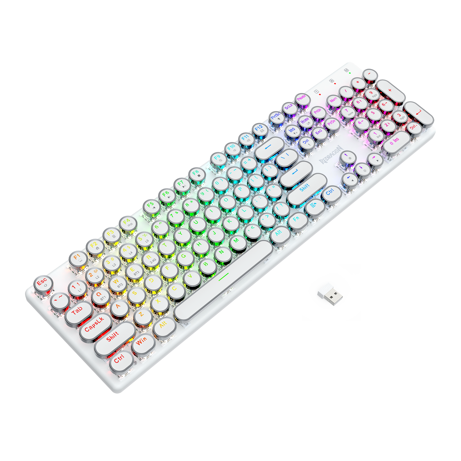 FLARE PRO K710RGB-PRO 3 Mode Koneksi Keyboard Mekanik Keycap Mesin Tik Retro
