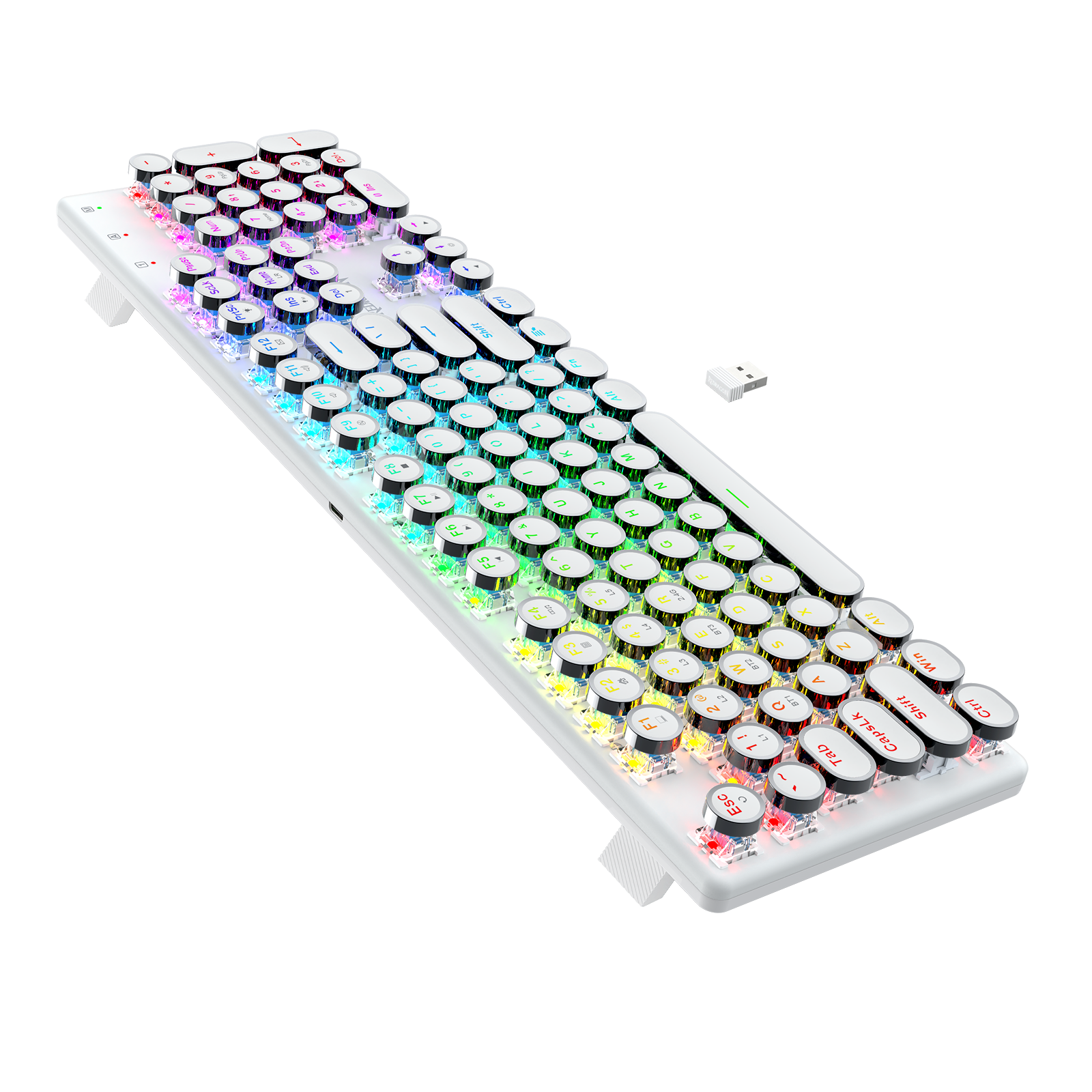 FLARE PRO K710RGB-PRO 3 Mode Koneksi Keyboard Mekanik Keycap Mesin Tik Retro