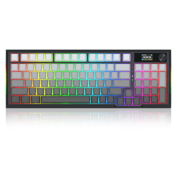 K725SP-RGB-PRO Papan ketik mekanis gasket 3 mode 98+1 dengan layar LCD
