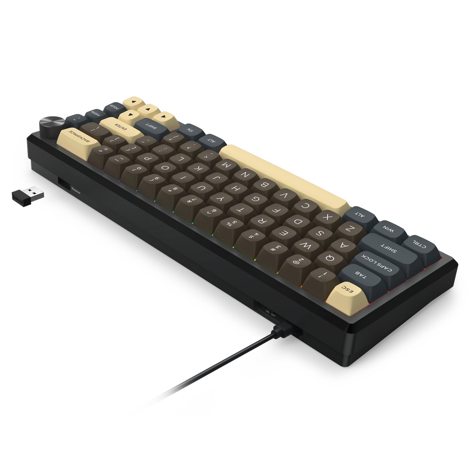 URANUS PRO 65 K727CGY-RGB-PRO 3 Modes Connection Aluminum Alloy Body Mechanical Keyboard