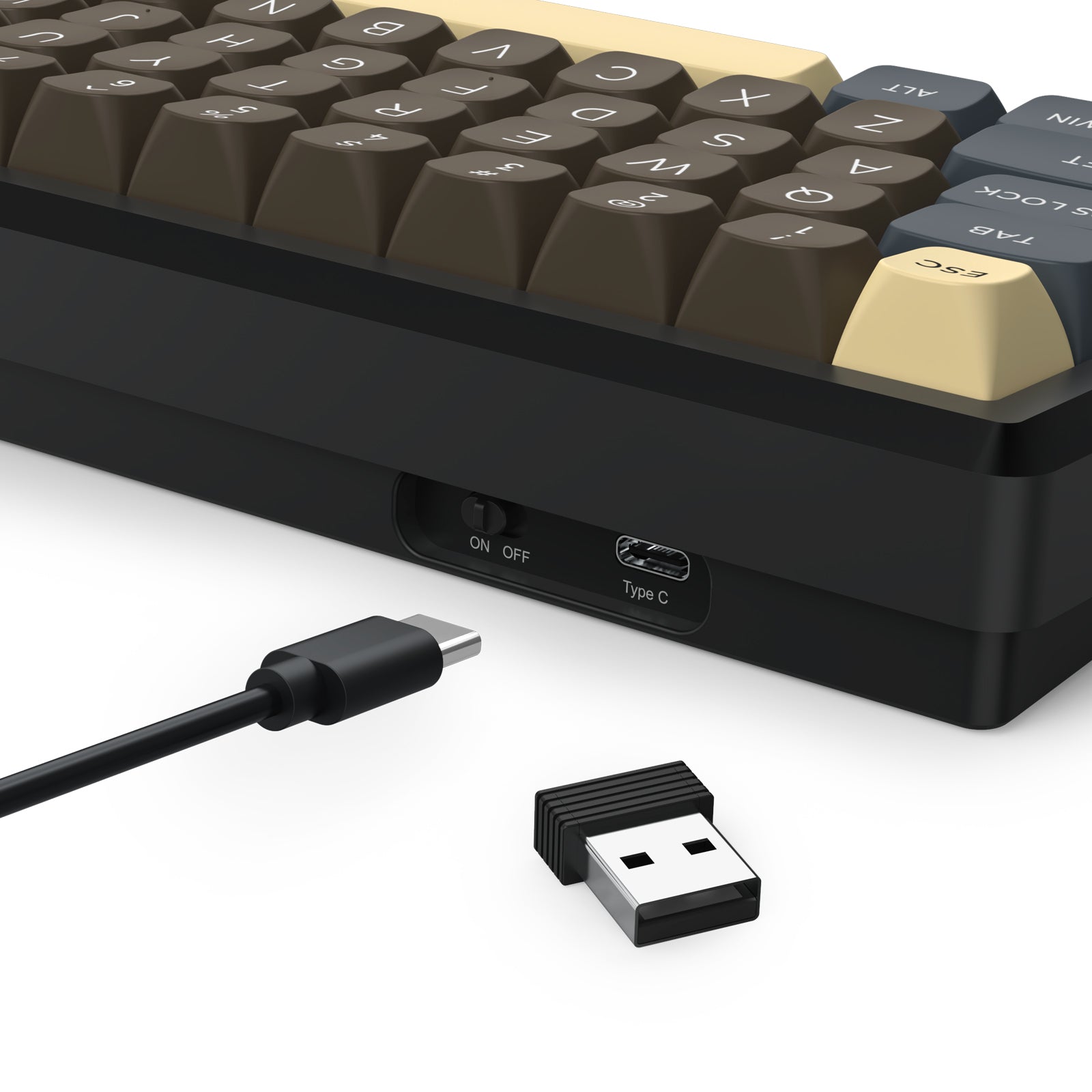 URANUS PRO 65 K727CGY-RGB-PRO 3 Modes Connection Aluminum Alloy Body Mechanical Keyboard