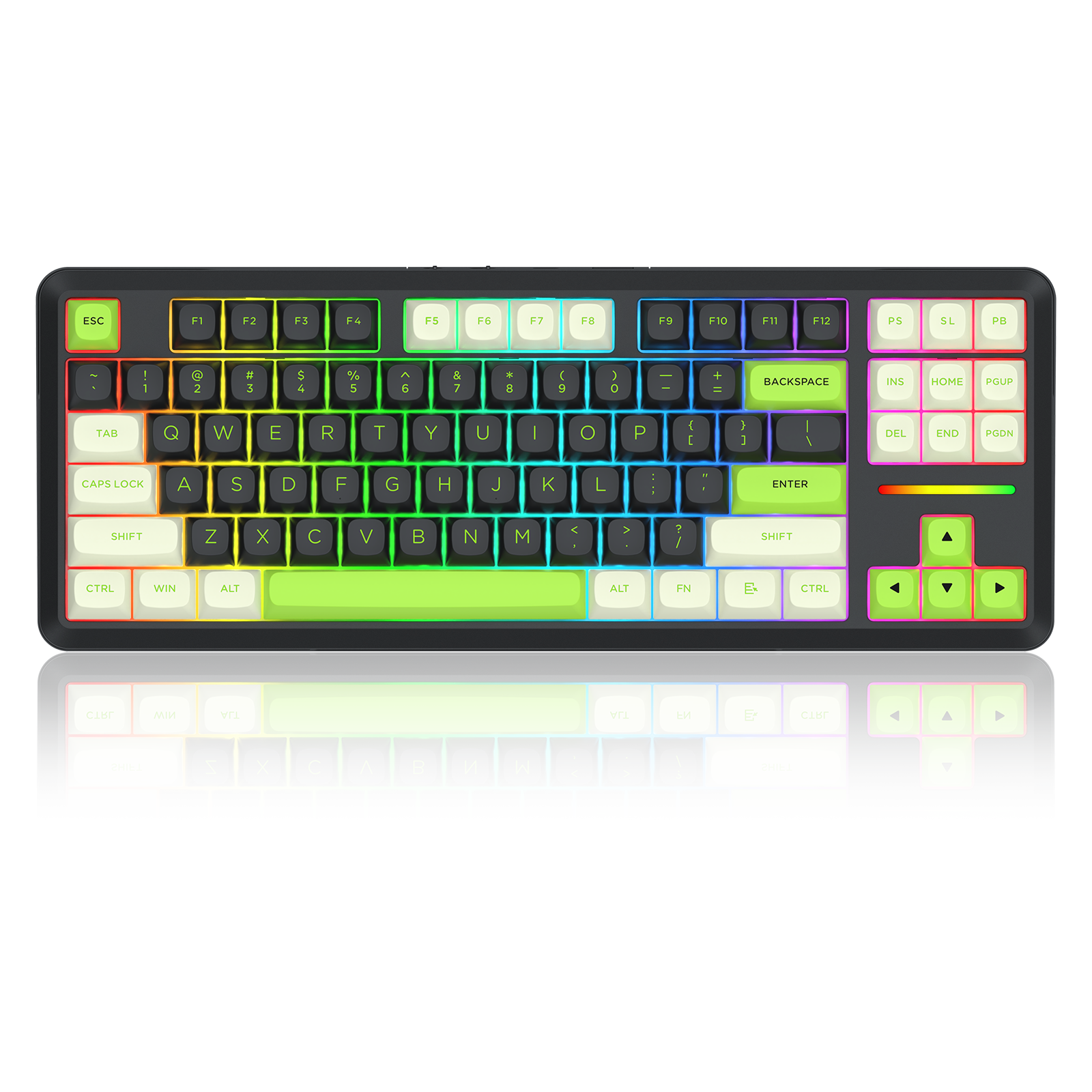 WILDSLASH K734BWG-RGB-PRO 3 Modes Connection TKL Mechanical Gaming Keyboard