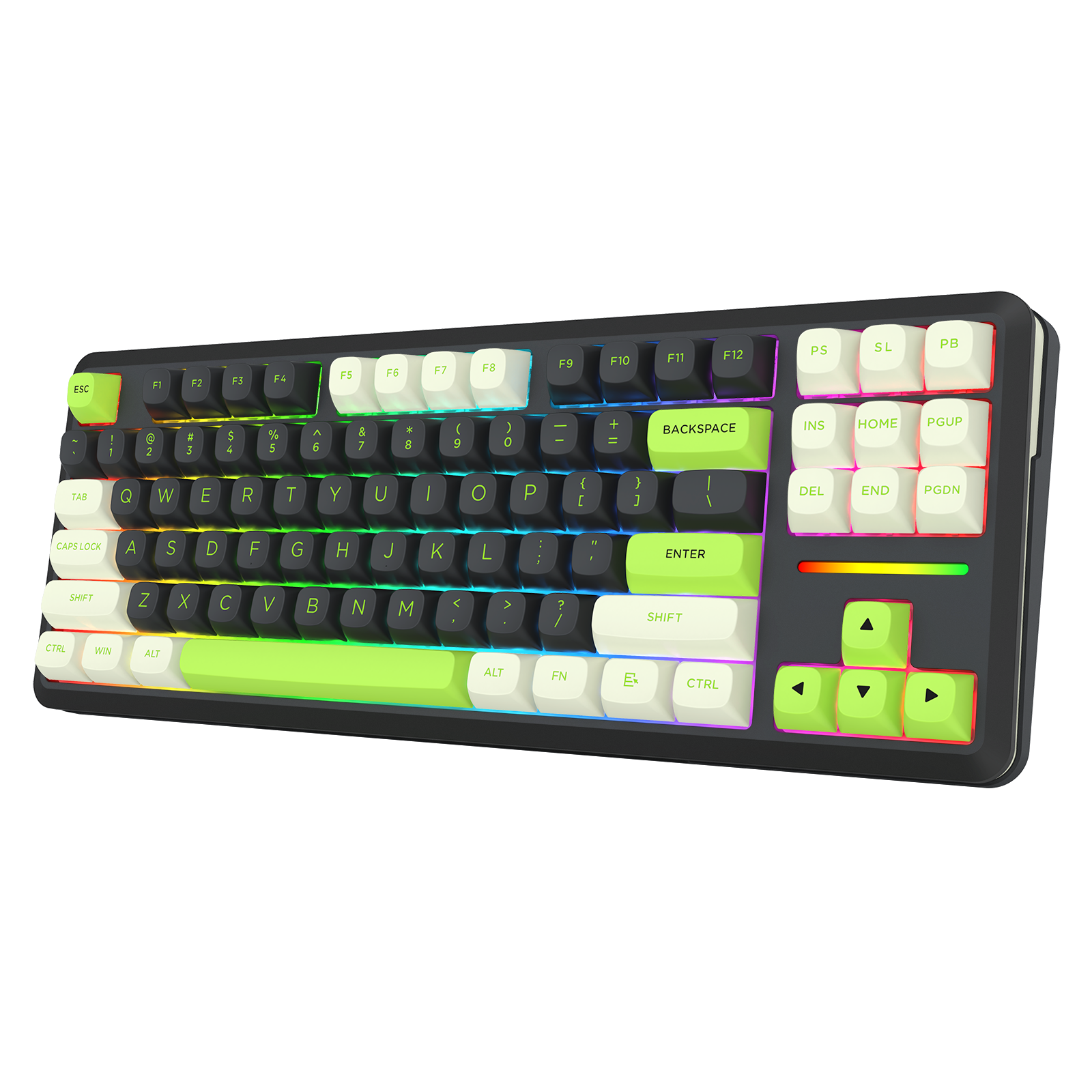 WILDSLASH K734BWG-RGB-PRO 3 Modes Connection TKL Mechanical Gaming Keyboard
