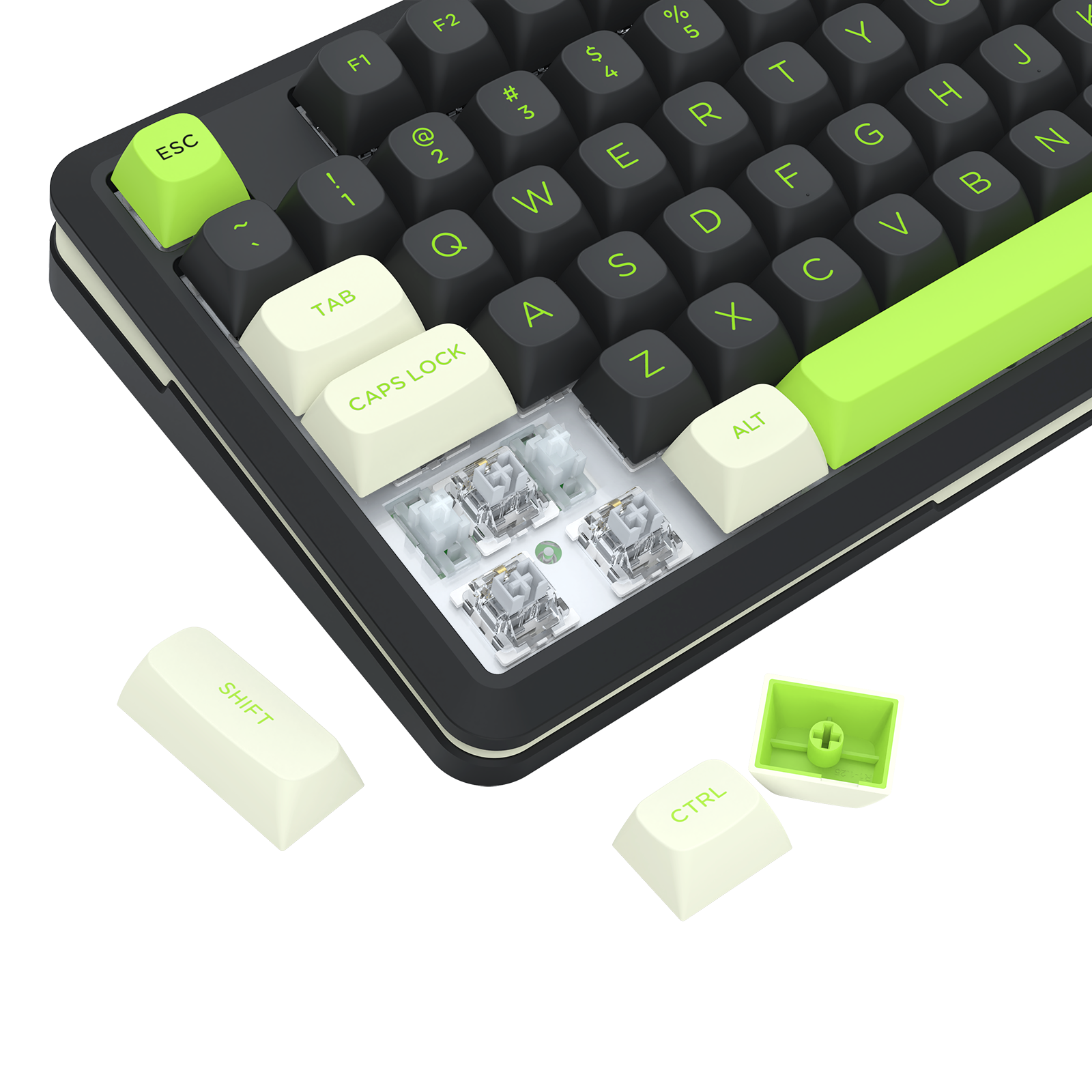 WILDSLASH K734BWG-RGB-PRO 3 Modes Connection TKL Mechanical Gaming Keyboard