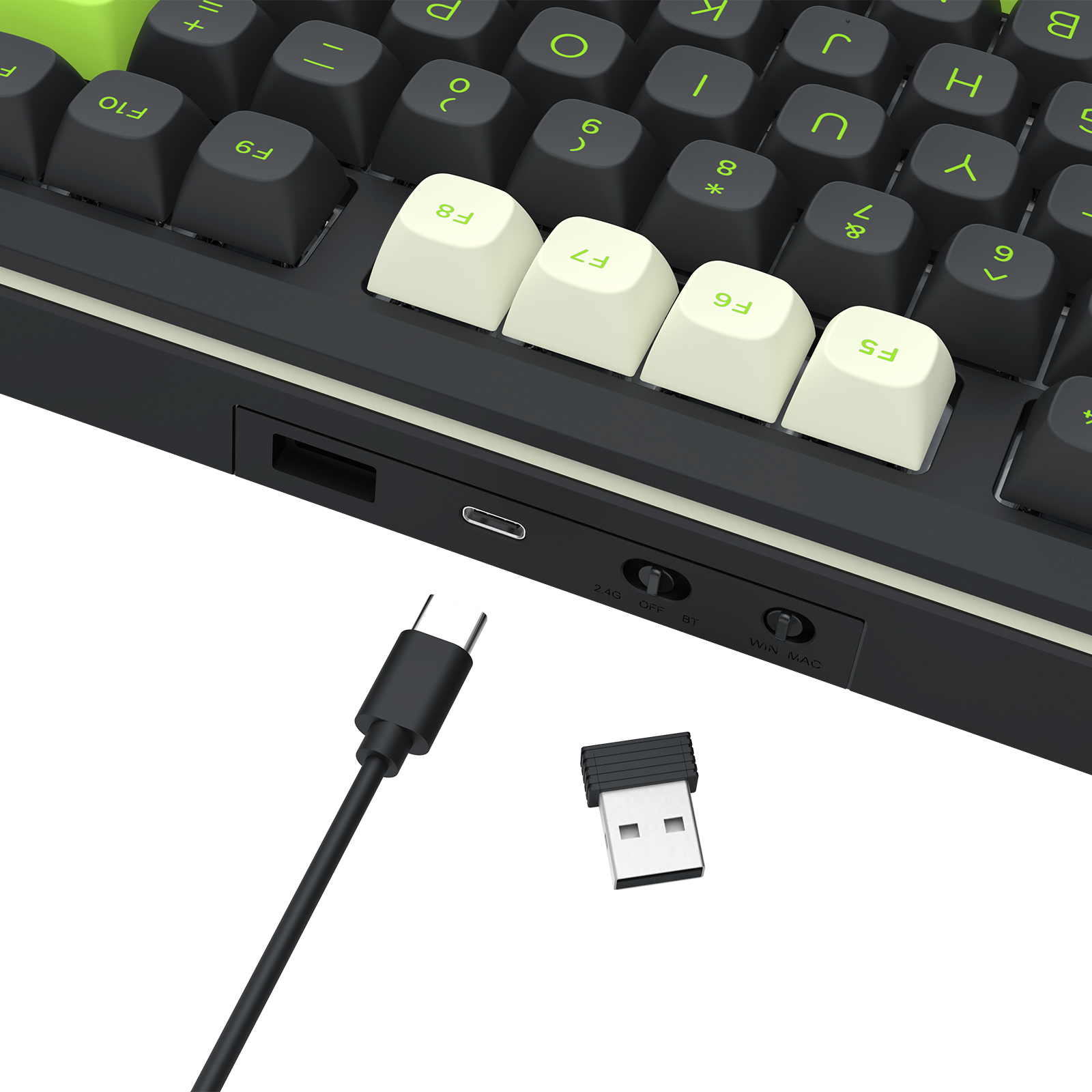 WILDSLASH K734BWG-RGB-PRO 3 Modes Connection TKL Mechanical Gaming Keyboard