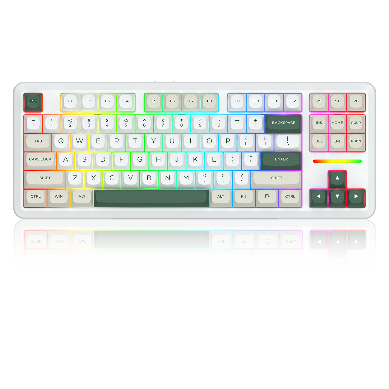 WILDSLASH K734WCG-RGB-PRO 3 Modes Connection TKL Mechanical Gaming Keyboard