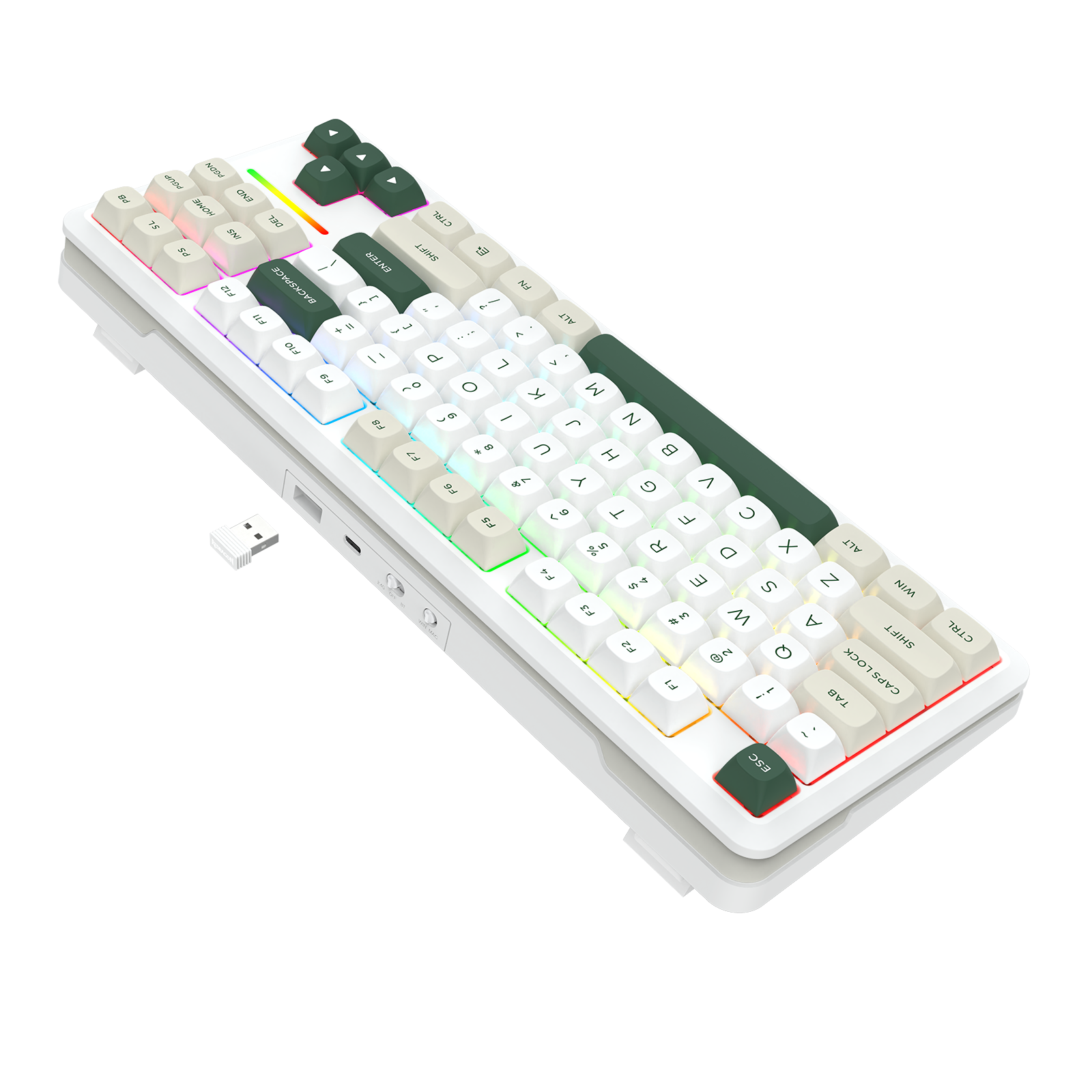 WILDSLASH K734WCG-RGB-PRO 3 Modes Connection TKL Mechanical Gaming Keyboard