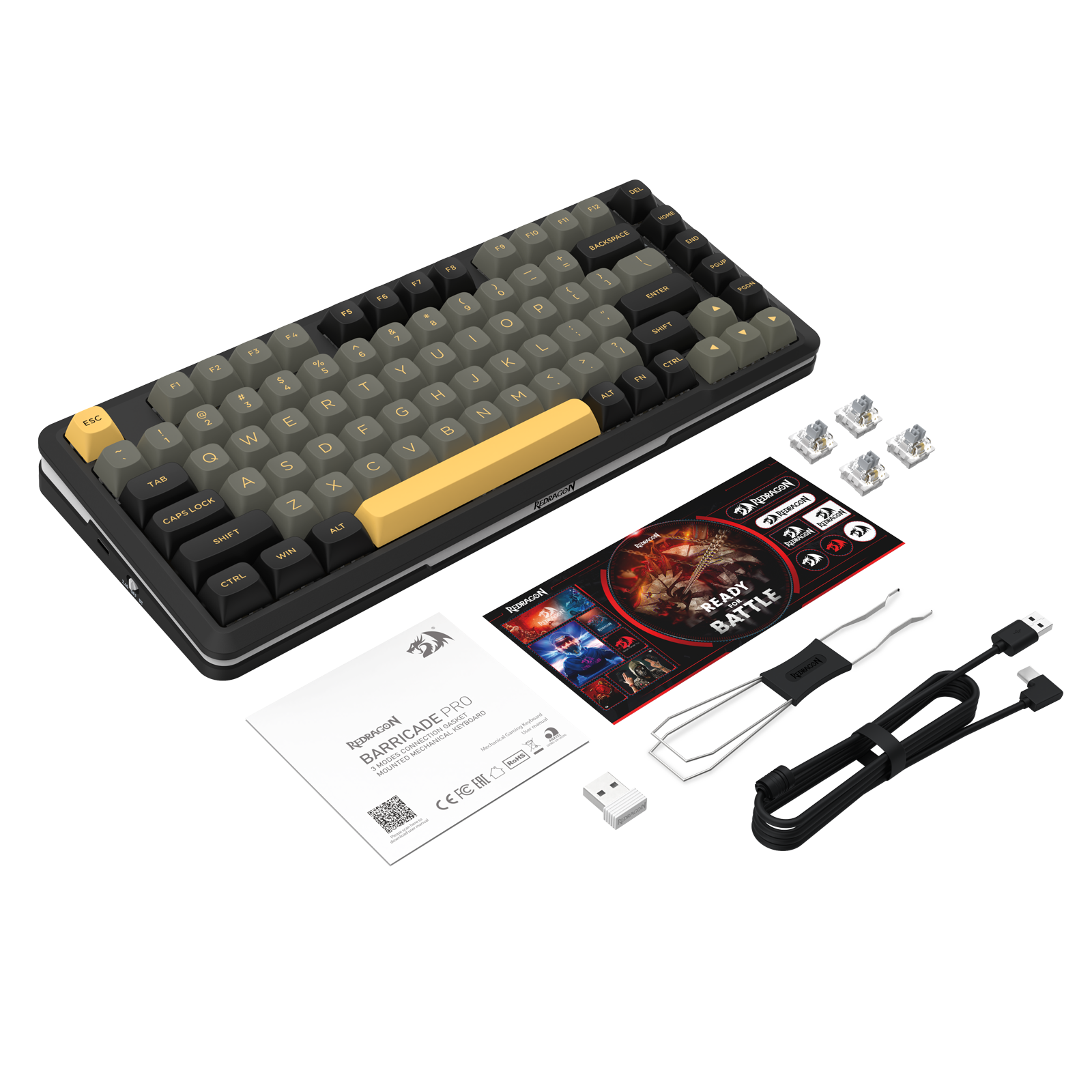 BARRICADE K738-RGB-PRO 3 Modes Connections GASKET Mounted  Mechanical Keyboard