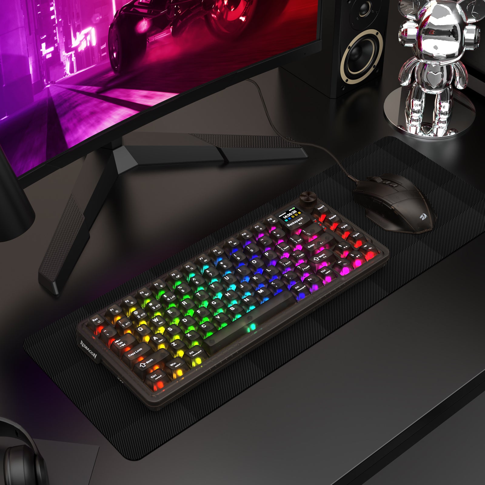 KEYBOARD MEKANIS QMK HORIUM K751CTB-RGB-PRO 3 MODE 75% GASKET MOUNTED