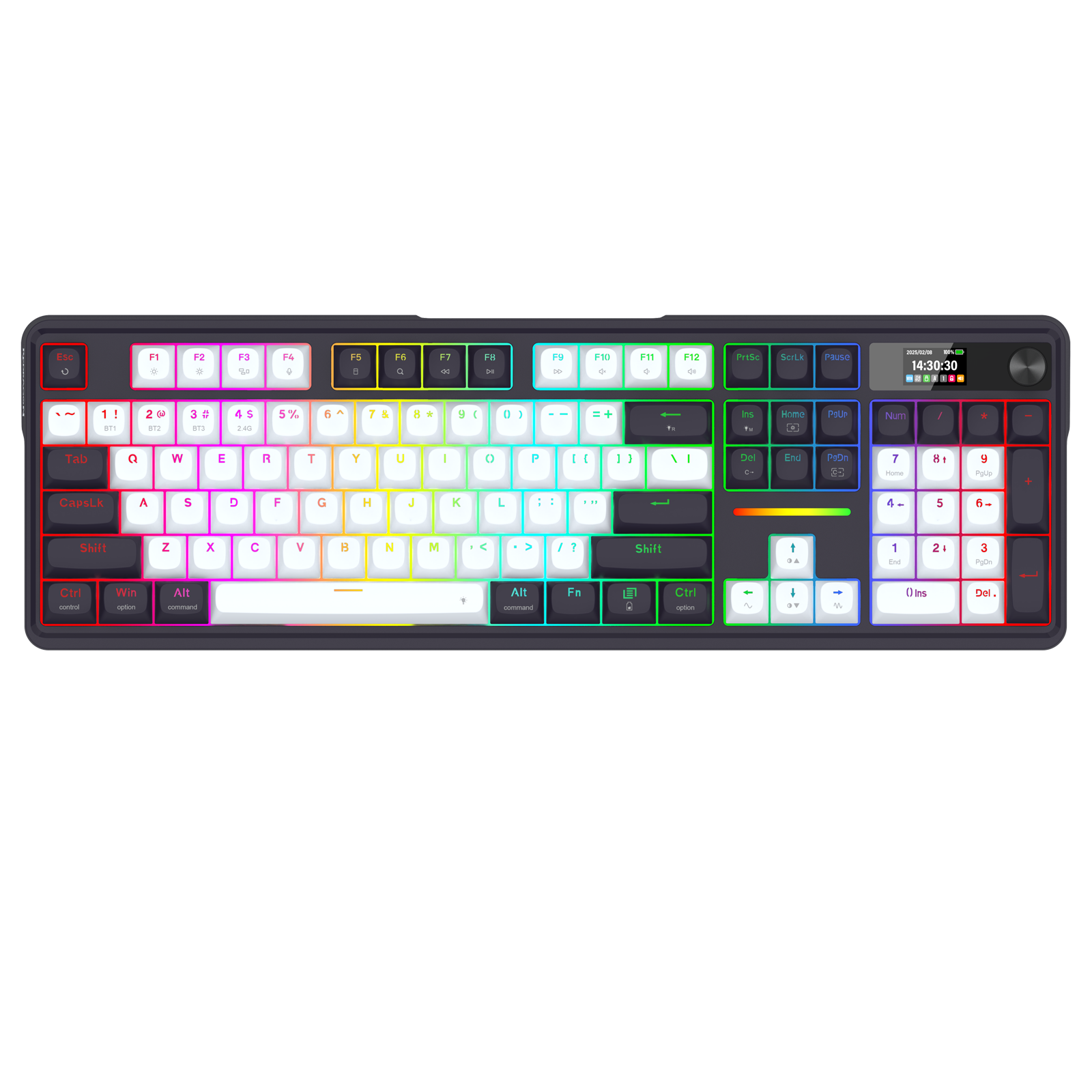 Redragon K762WB-RGB-PRO 3-Mode 104 Keyboard Mekanikal Gasket dengan Layar LCD