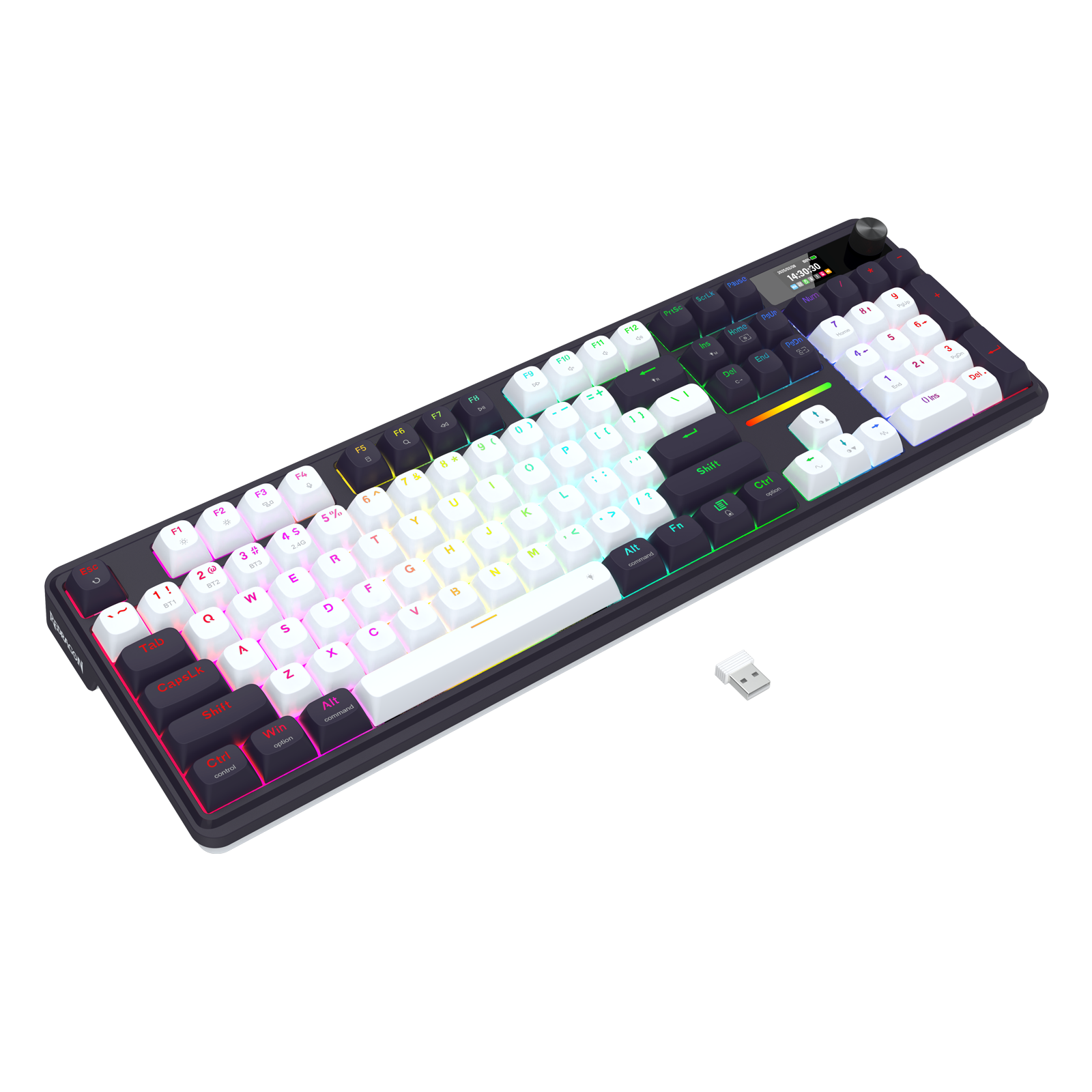 Redragon K762WB-RGB-PRO 3-Mode 104 Keyboard Mekanikal Gasket dengan Layar LCD