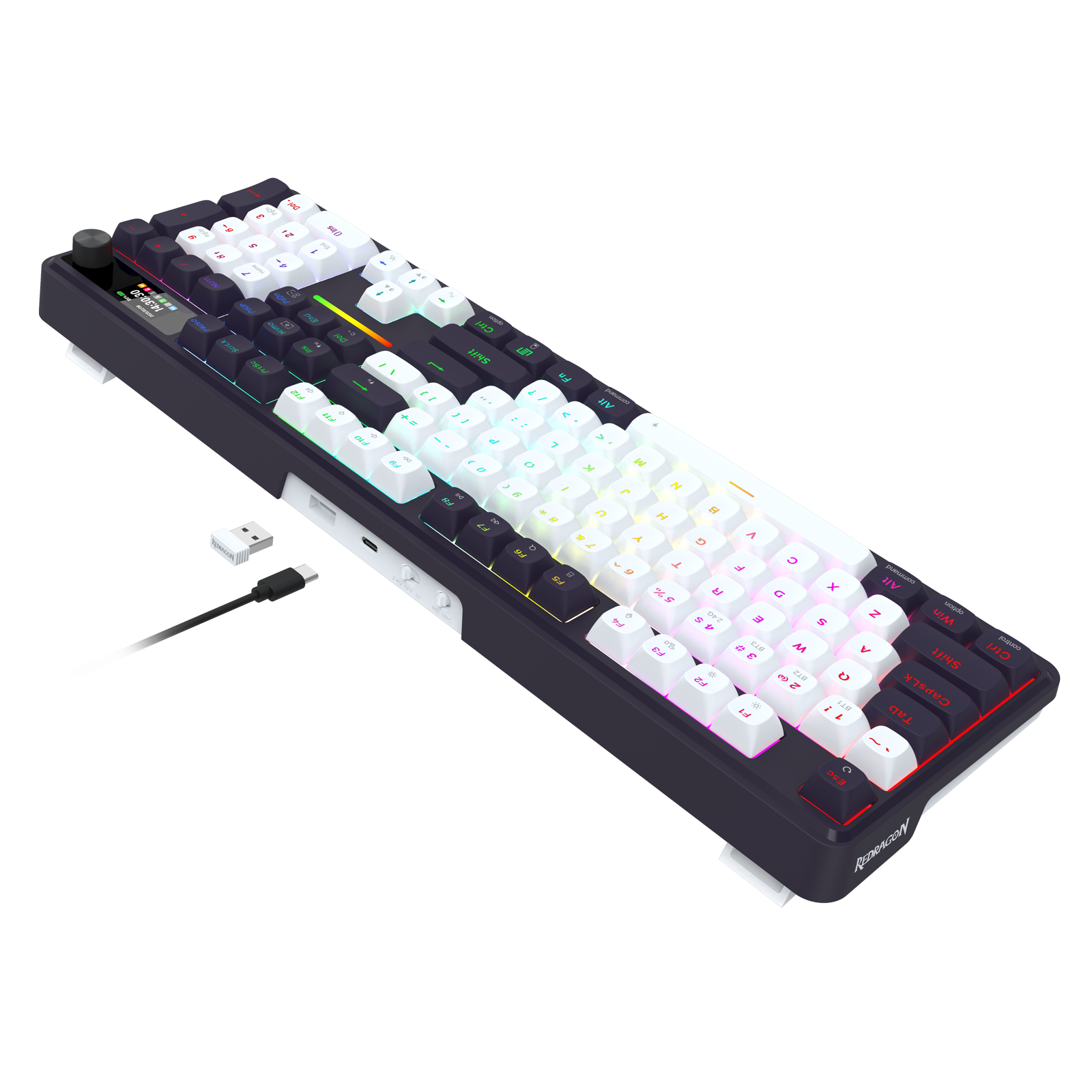 Redragon K762WB-RGB-PRO 3-Mode 104 Keyboard Mekanikal Gasket dengan Layar LCD