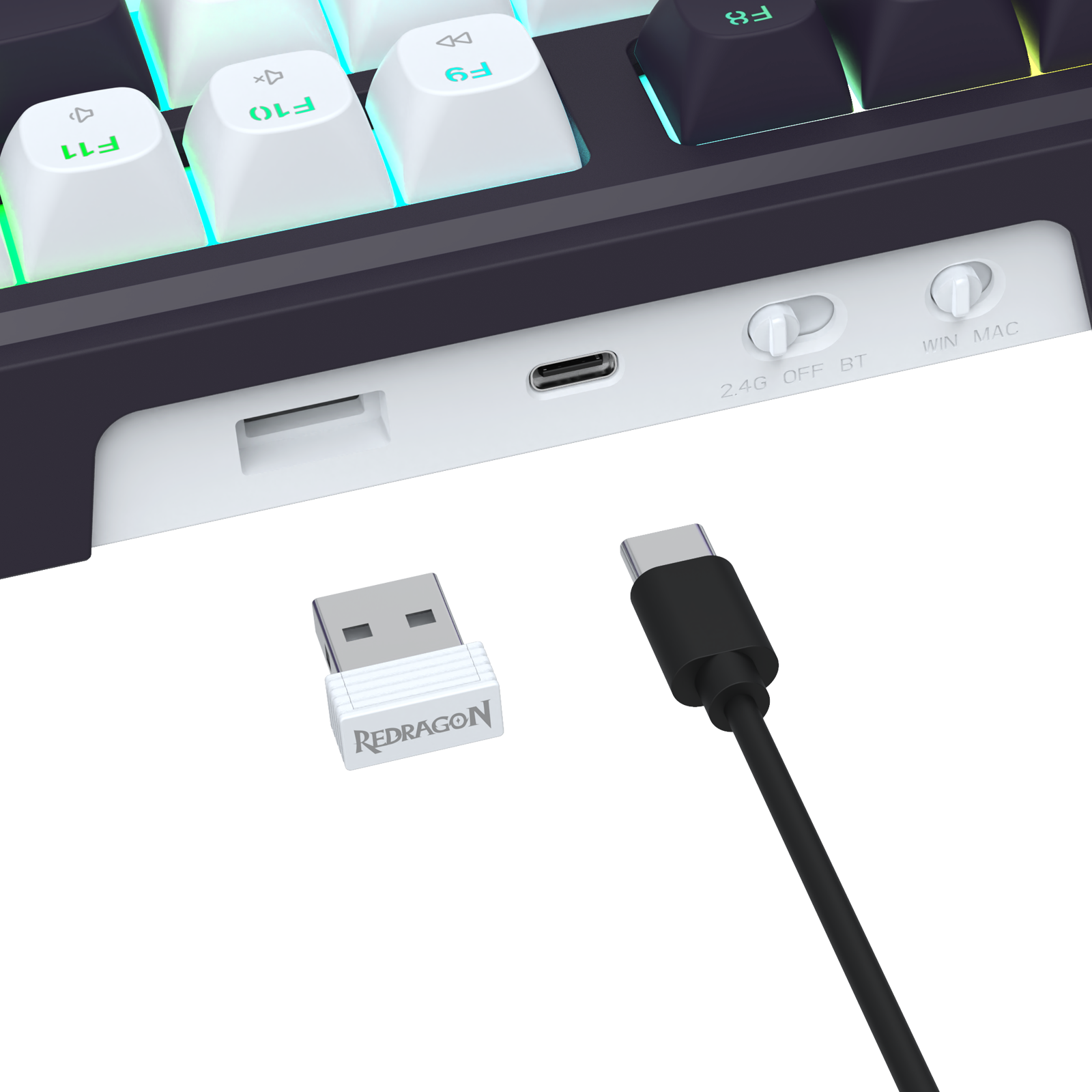 Redragon K762WB-RGB-PRO 3-Mode 104 Keyboard Mekanikal Gasket dengan Layar LCD