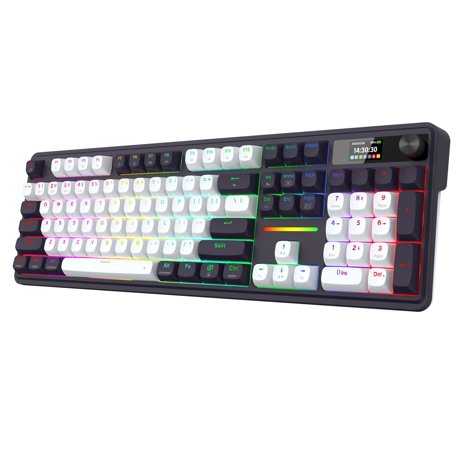 Redragon K762WB-RGB-PRO 3-Mode 104 Keyboard Mekanikal Gasket dengan Layar LCD