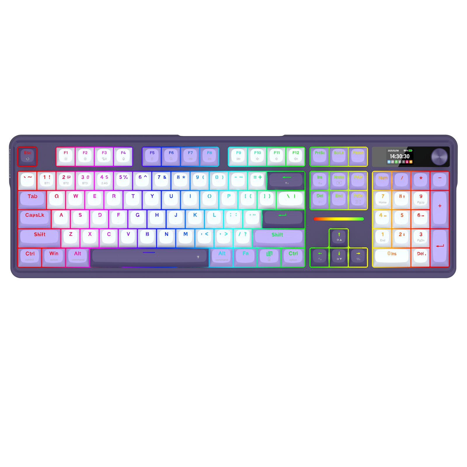 Redragon K762WP-RGB-PRO 3-Mode Keyboard Mekanik Gasket 104 Tombol dengan Layar LCD